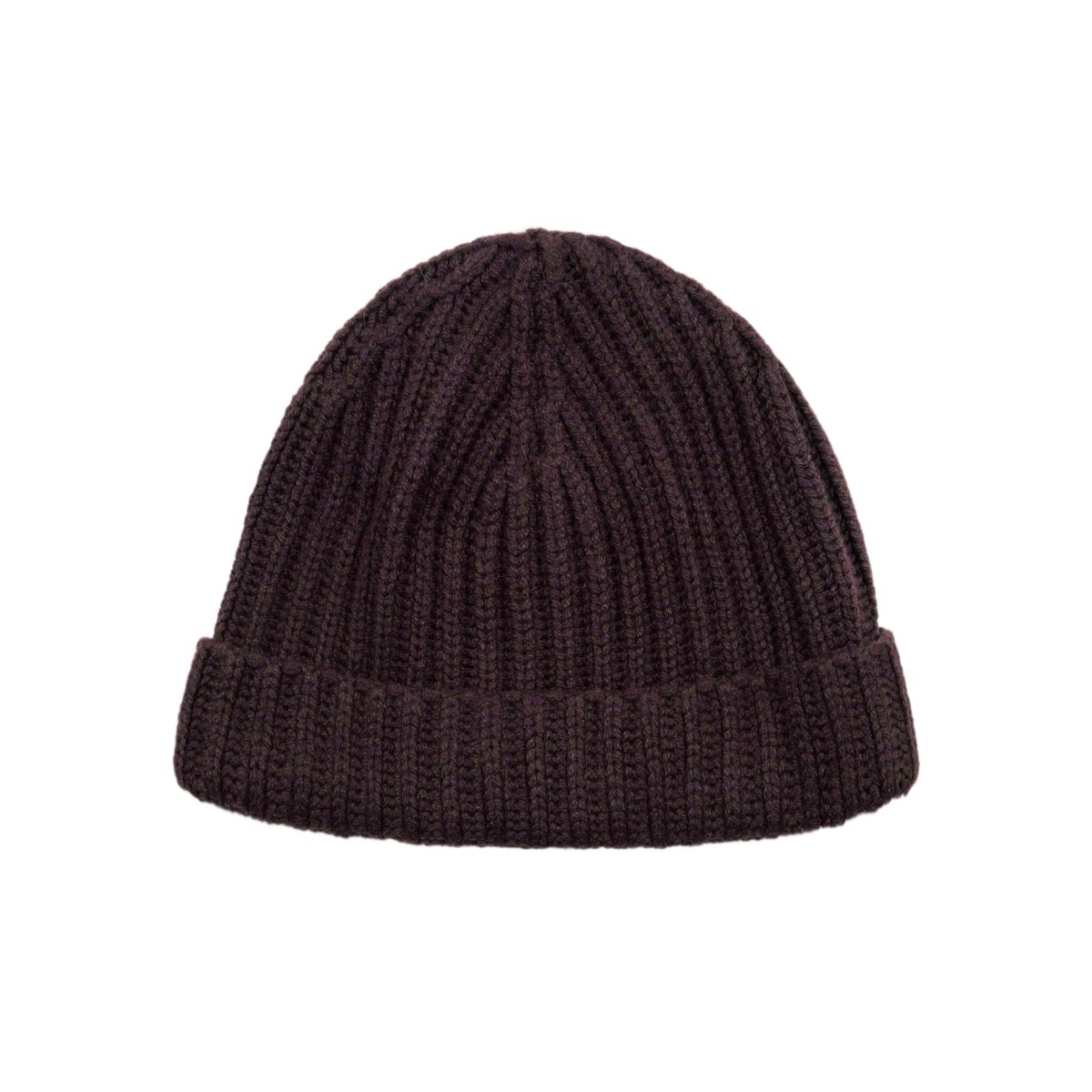 Loro Piana Rich Dark Brown Cashmere Ribbed Knit Beanie Hat — photo 2