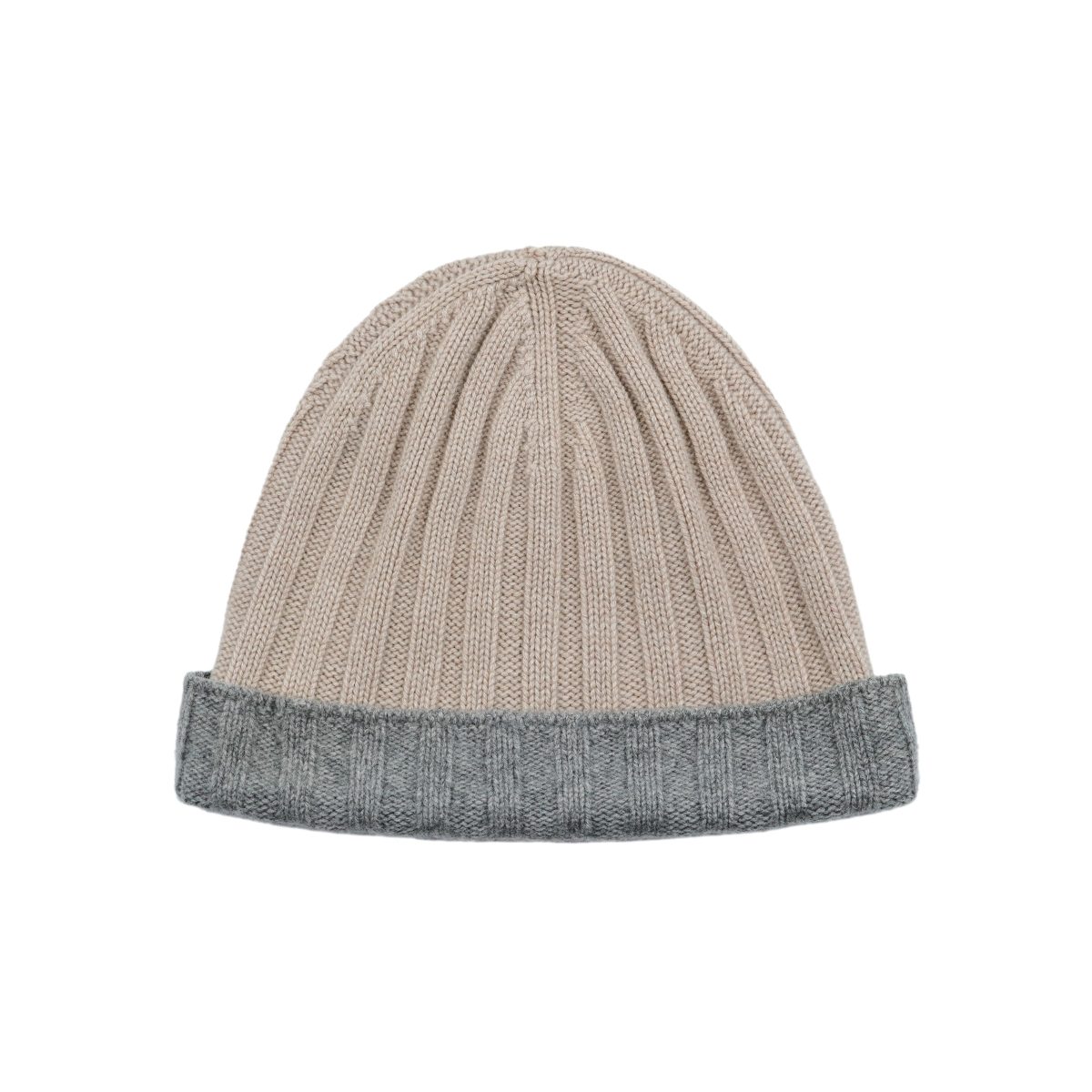 Brunello Cucinelli Beige Cashmere Ribbed Knit Beanie Hat — photo 2