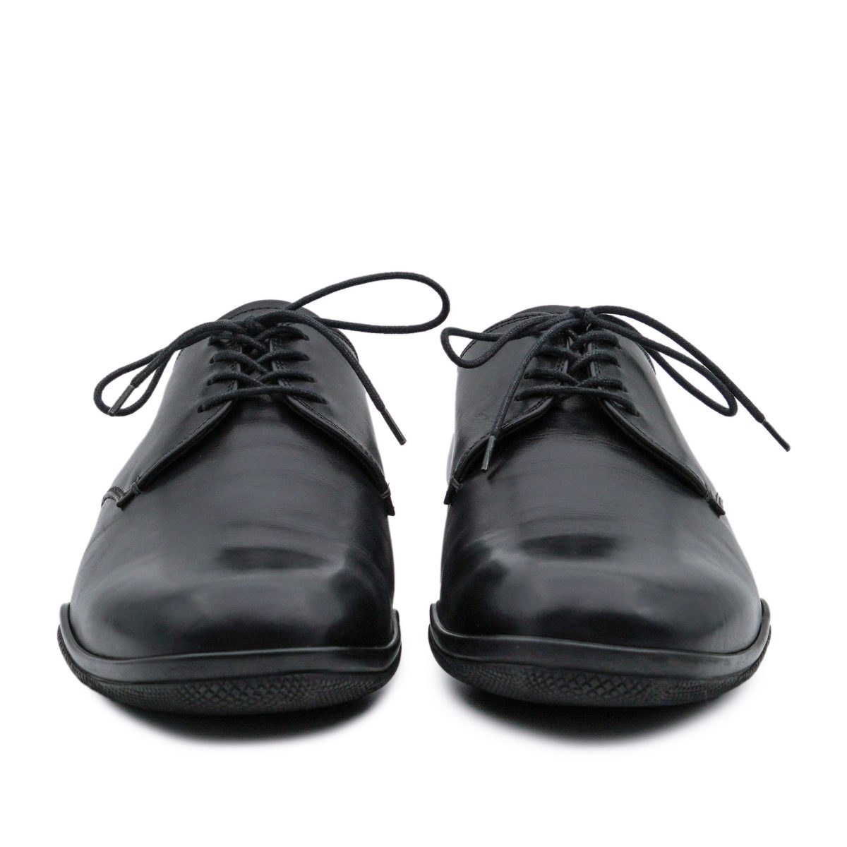 Vintage Prada Men's Black Smooth Leather Derby Formal Shoes — photo 2
