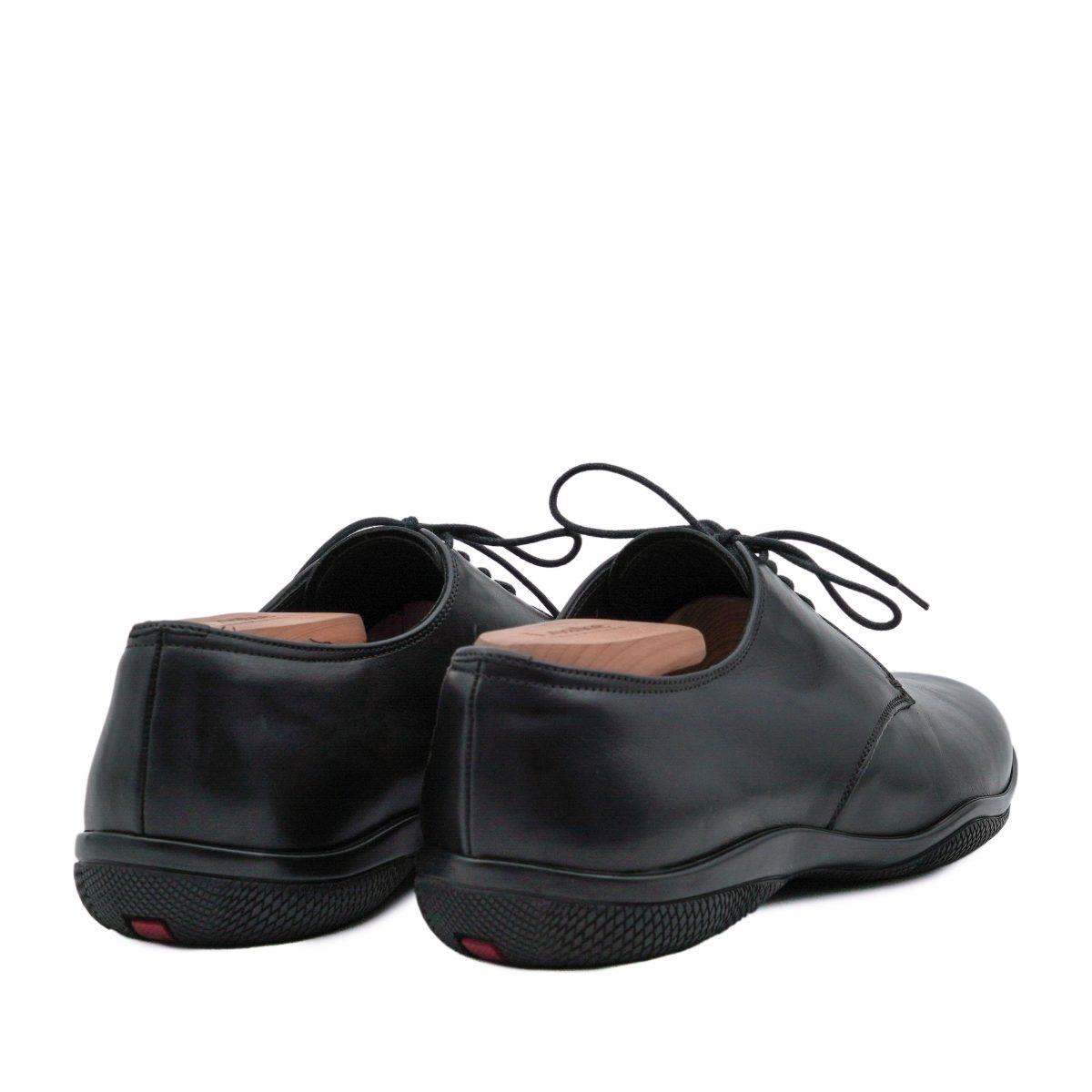 Vintage Prada Men's Black Smooth Leather Derby Formal Shoes — photo 4