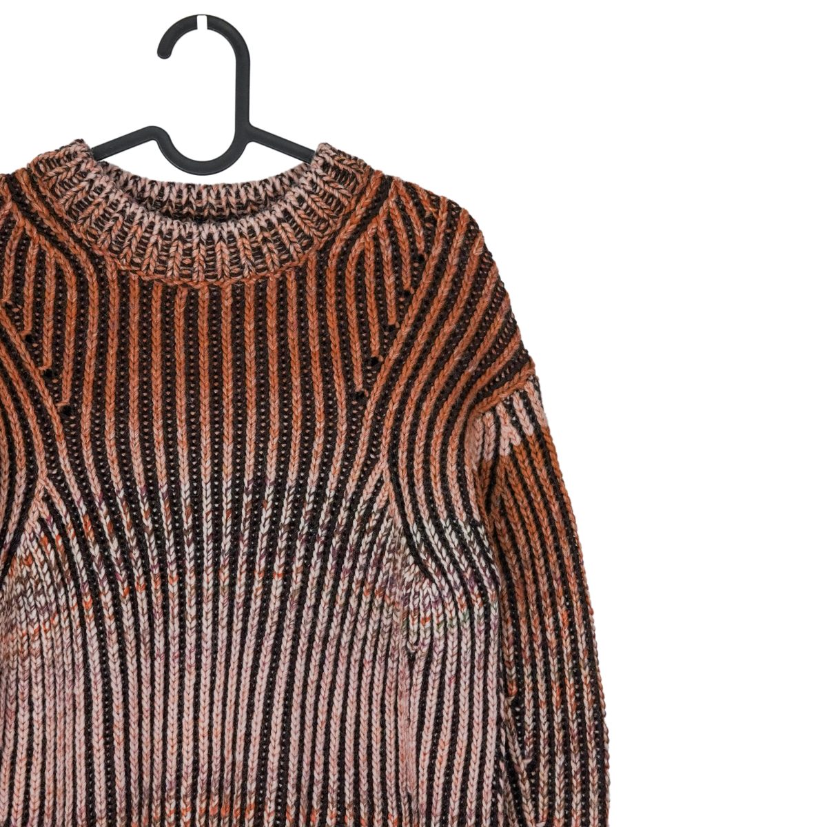 Acne Studios Brown Wool Blend Chunky Knit Crewneck Sweater — photo 4