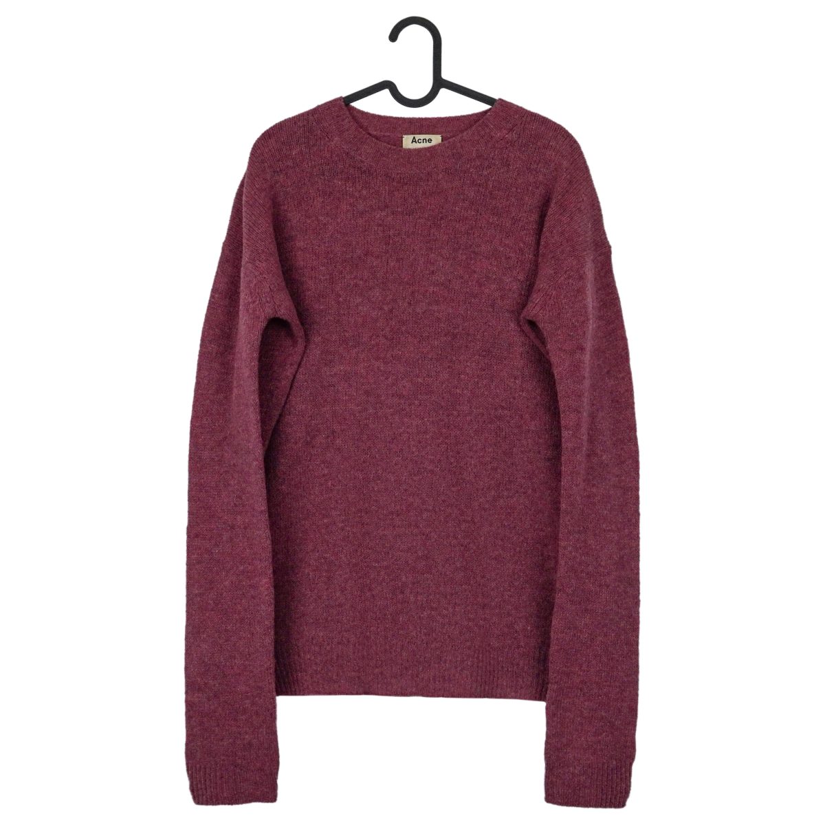Acne Studios Deniz Burgundy Melange Wool Crewneck Sweater