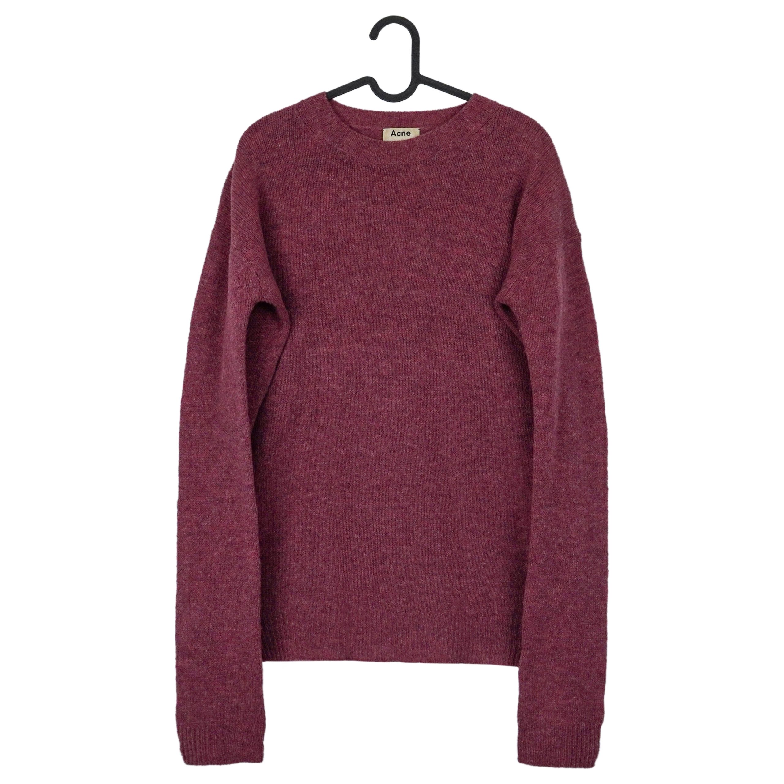 Acne Studios Deniz Burgundy Melange Wool Crewneck Sweater