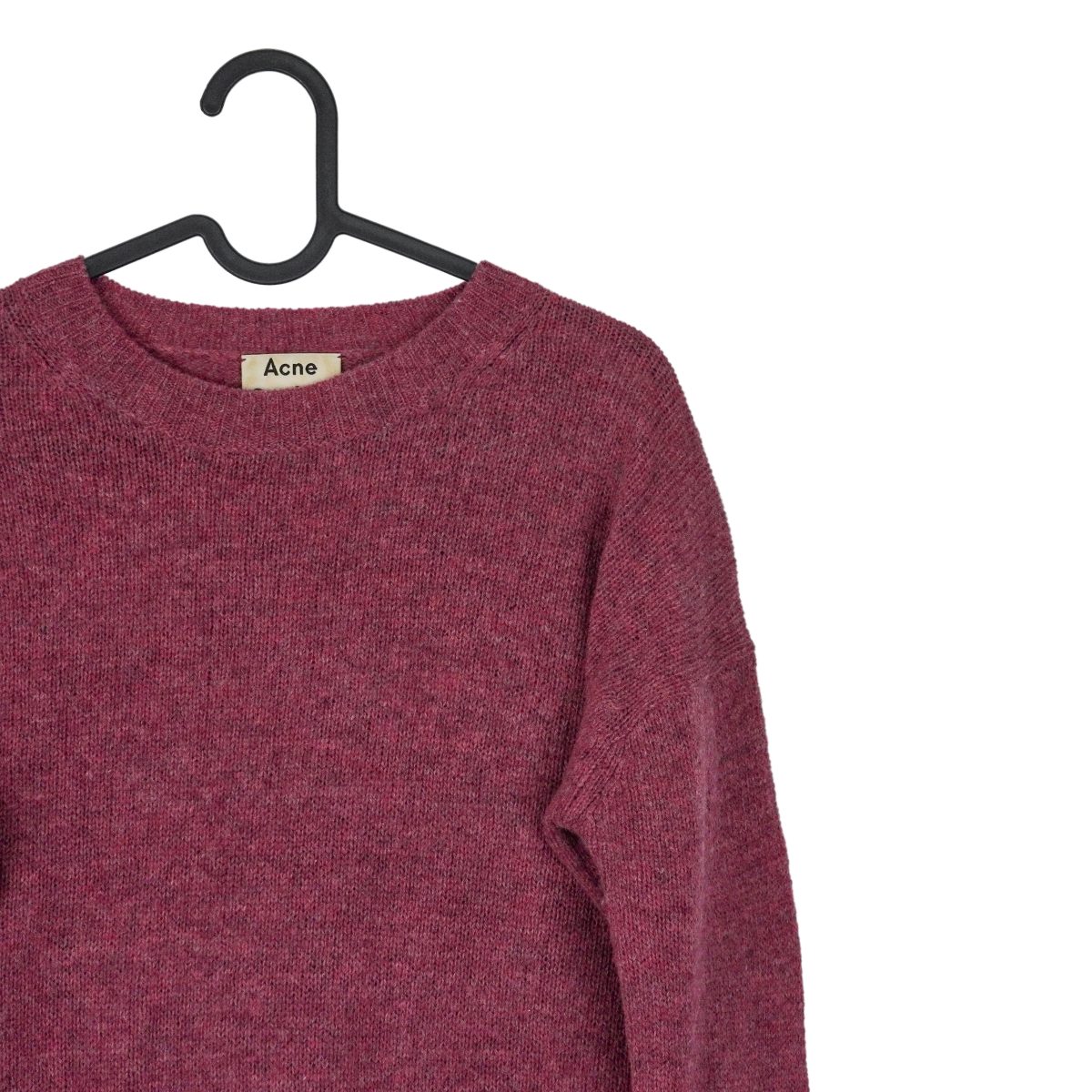 Acne Studios Deniz Burgundy Melange Wool Crewneck Sweater — photo 4
