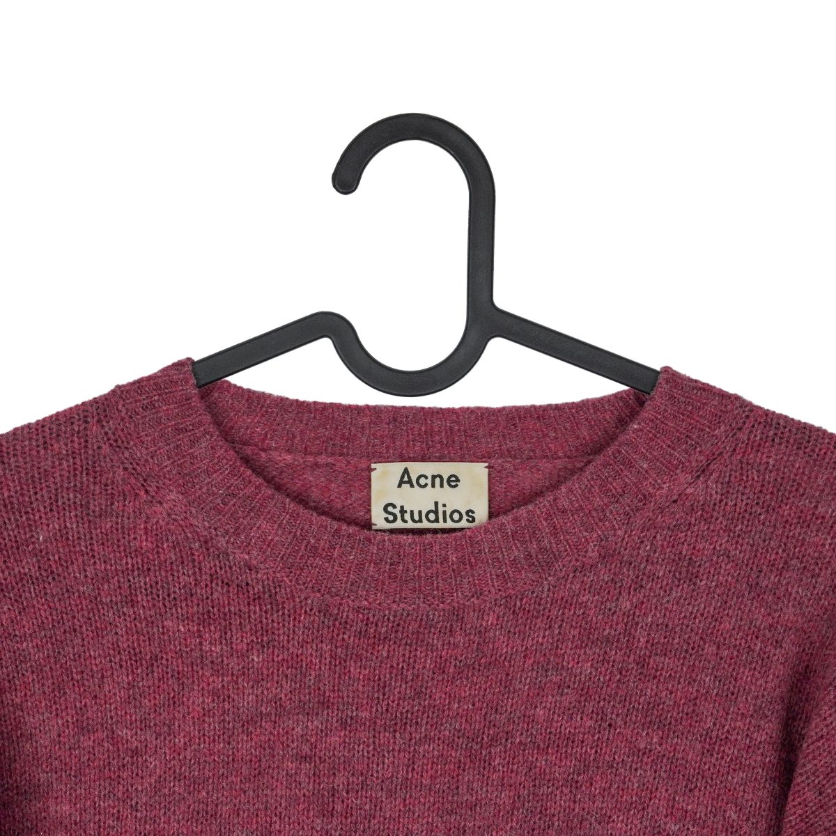 Acne Studios Deniz Burgundy Melange Wool Crewneck Sweater — photo 3
