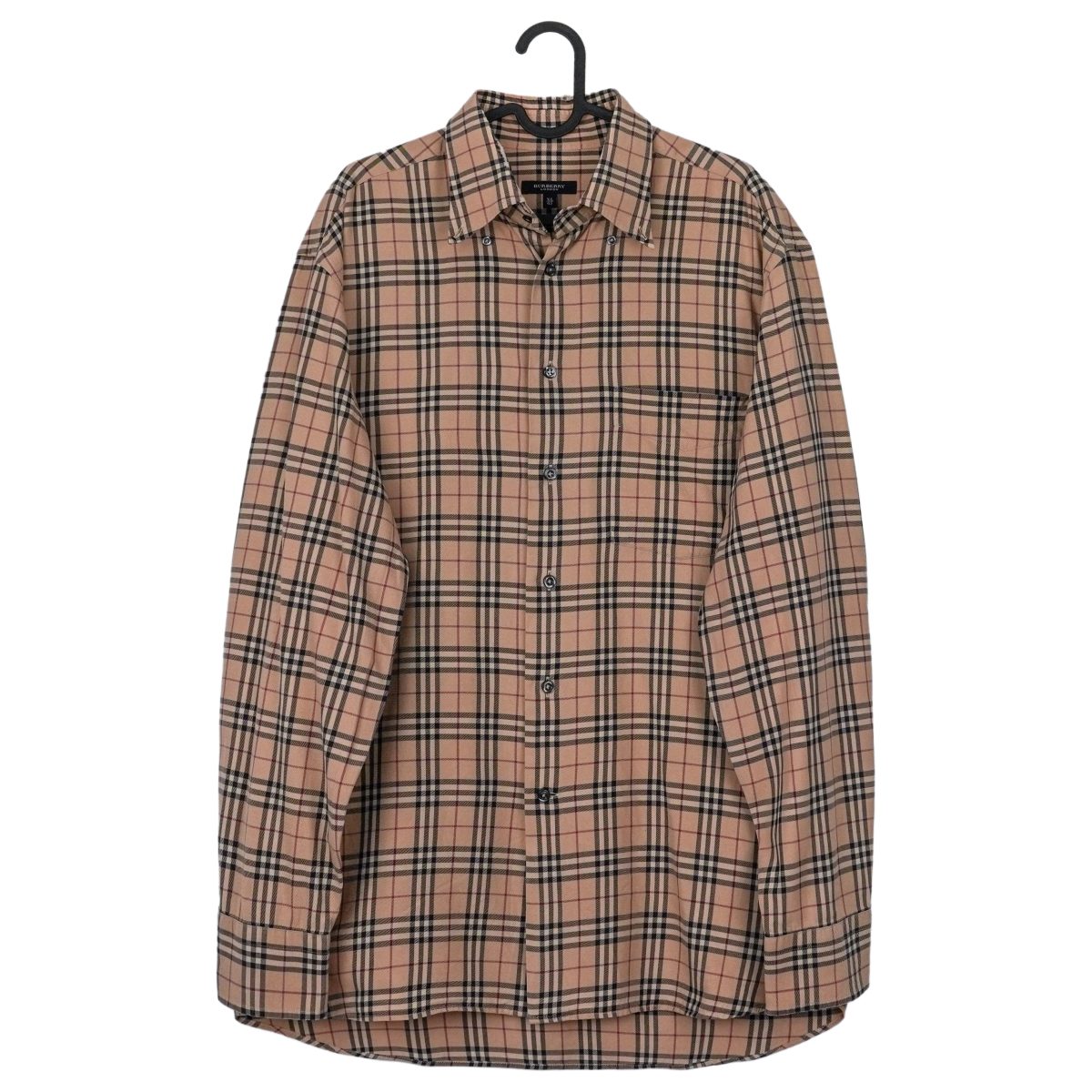 Burberry London Beige Nova Check Plaid Button Down Shirt
