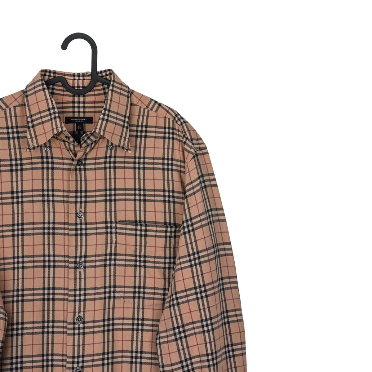 Burberry London Beige Nova Check Plaid Button Down Shirt — photo 4