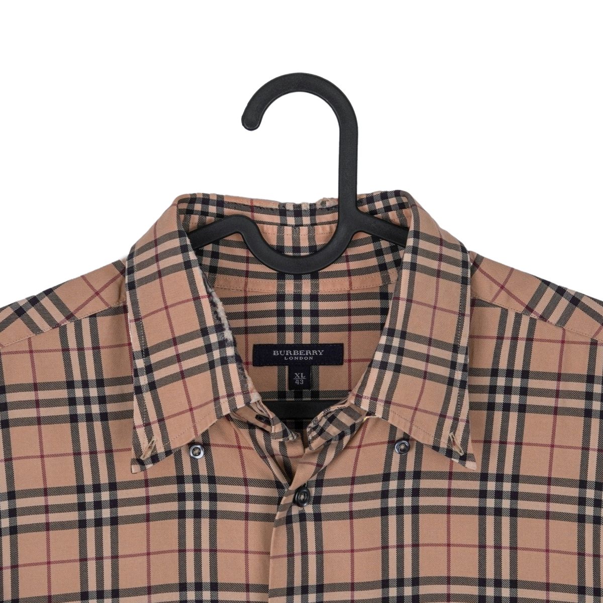 Burberry London Beige Nova Check Plaid Button Down Shirt — photo 3