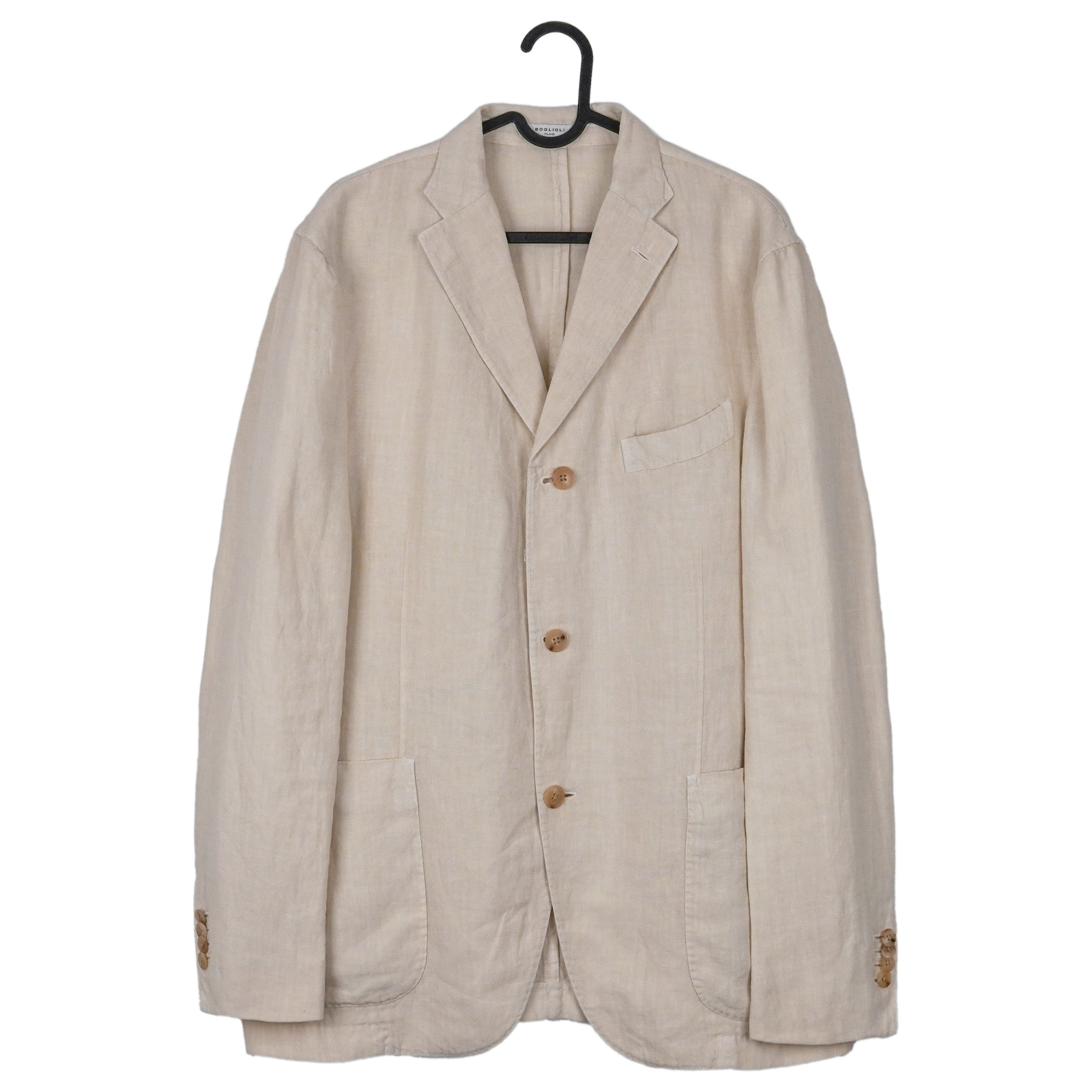 Boglioli Beige Linen Open Weave Tailored Blazer K Jacket