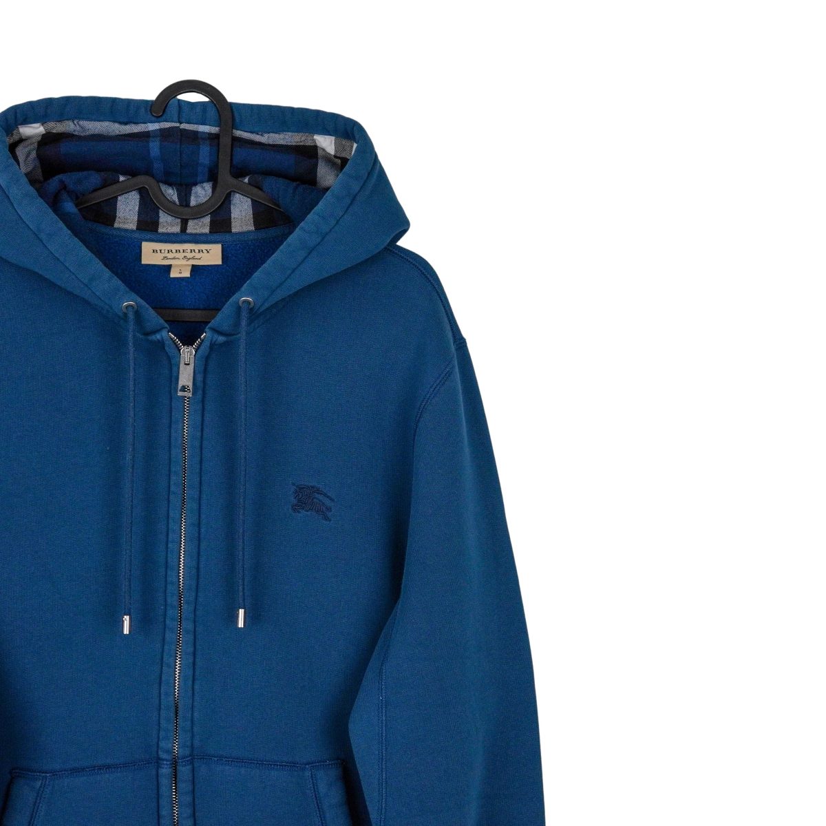 Burberry Claredon Blue Embroidered Logo Hoodie Sweatshirt — photo 4