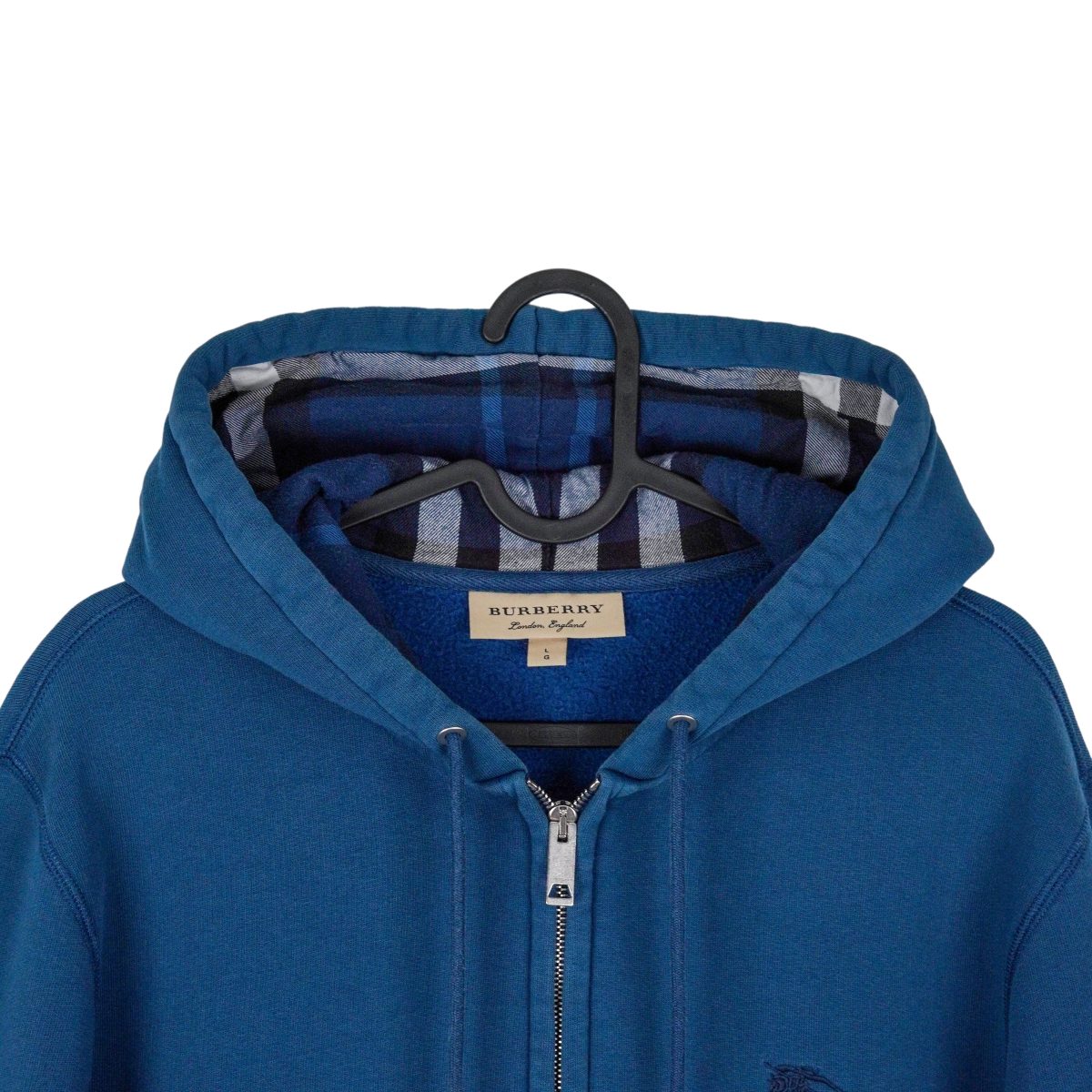 Burberry Claredon Blue Embroidered Logo Hoodie Sweatshirt — photo 3