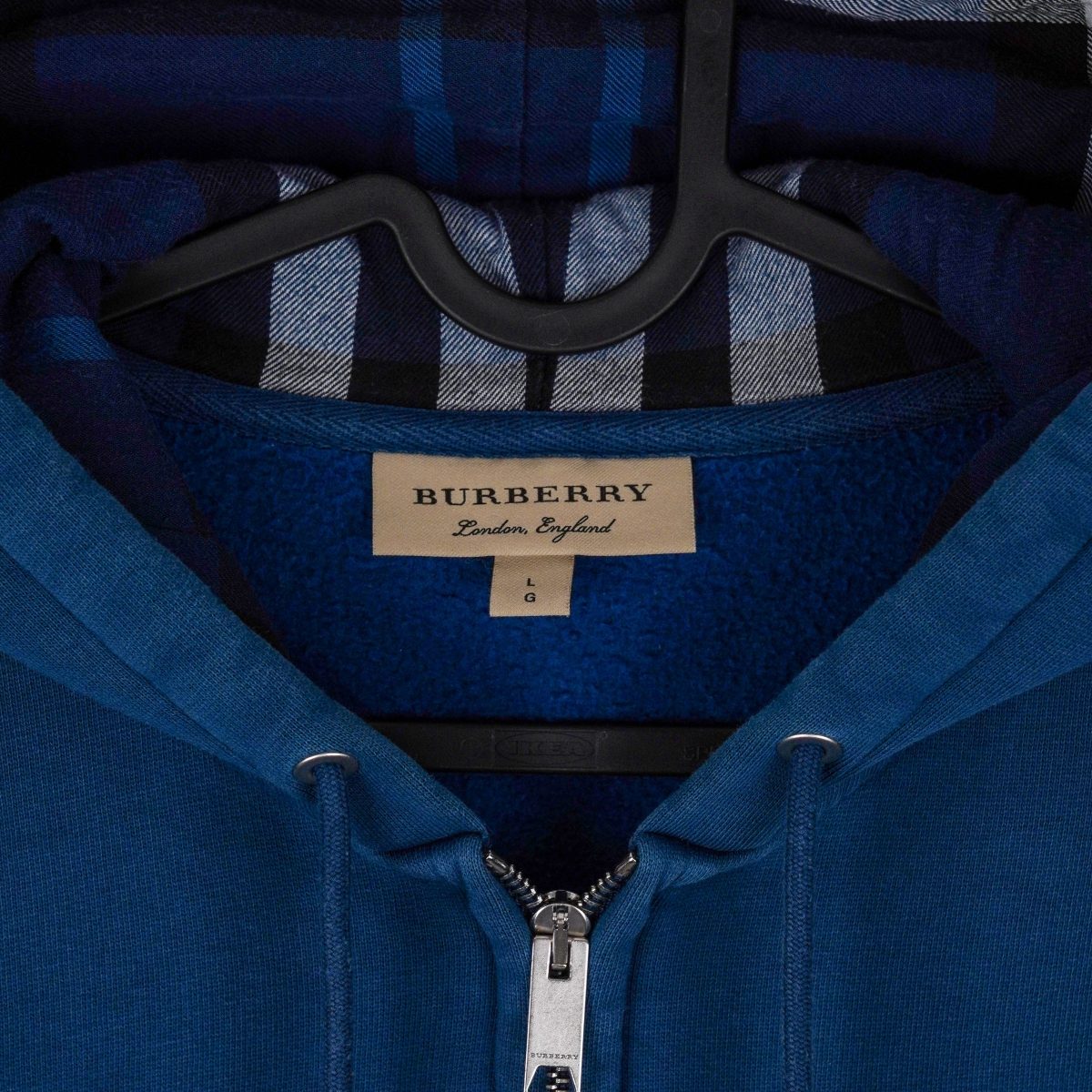 Burberry Claredon Blue Embroidered Logo Hoodie Sweatshirt — photo 5