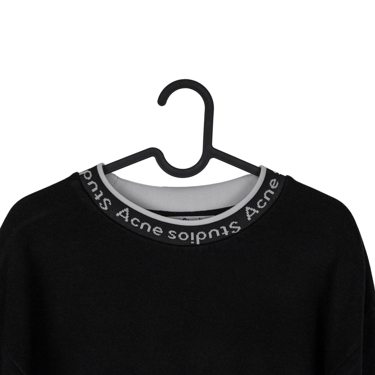 Acne Studios Black Viscose Blend Logo Collar Sweatshirt — photo 3