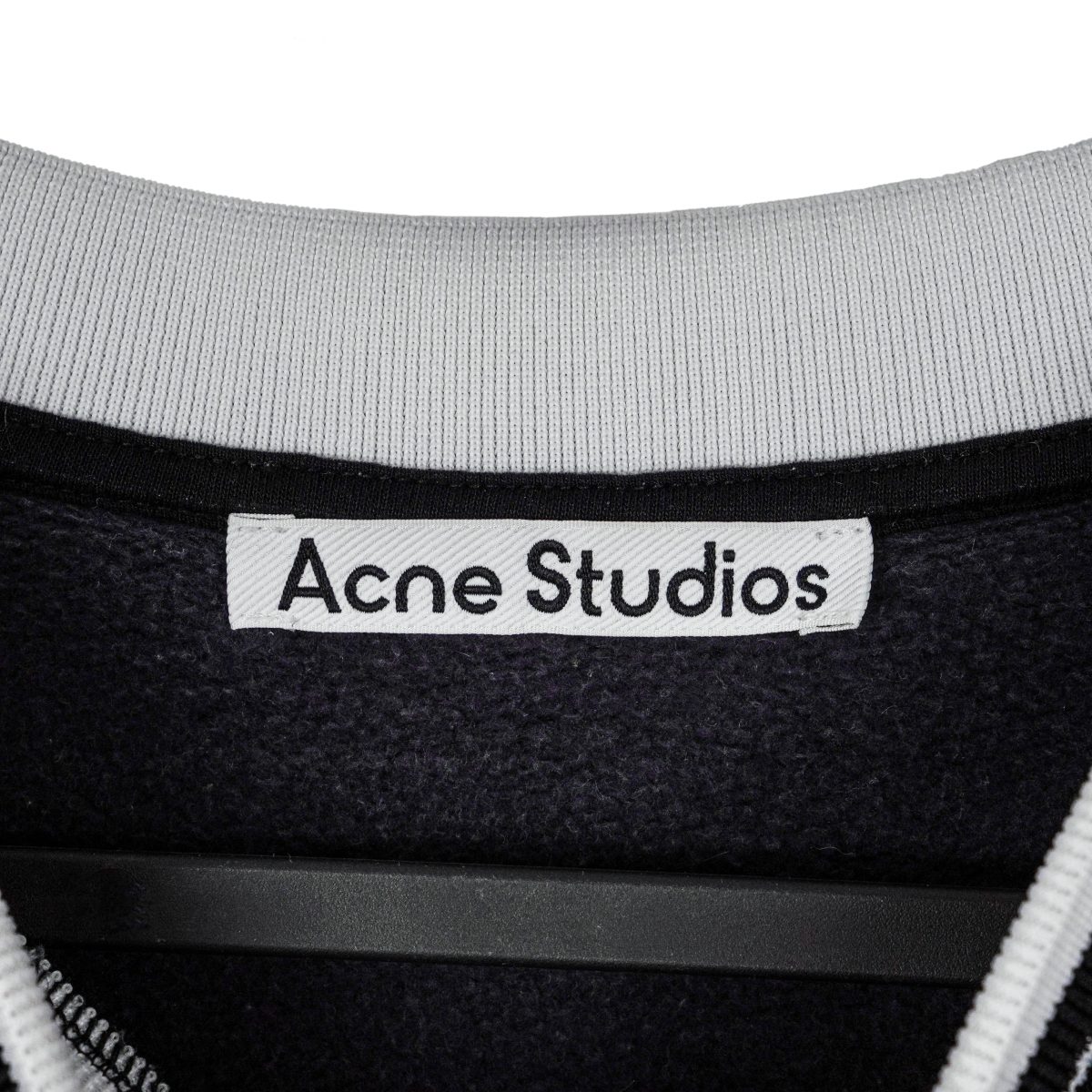 Acne Studios Black Viscose Blend Logo Collar Sweatshirt — photo 6