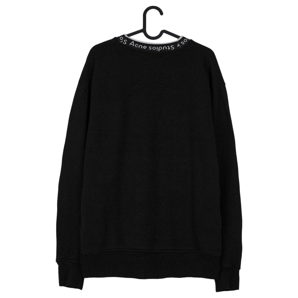 Acne Studios Black Viscose Blend Logo Collar Sweatshirt — photo 2