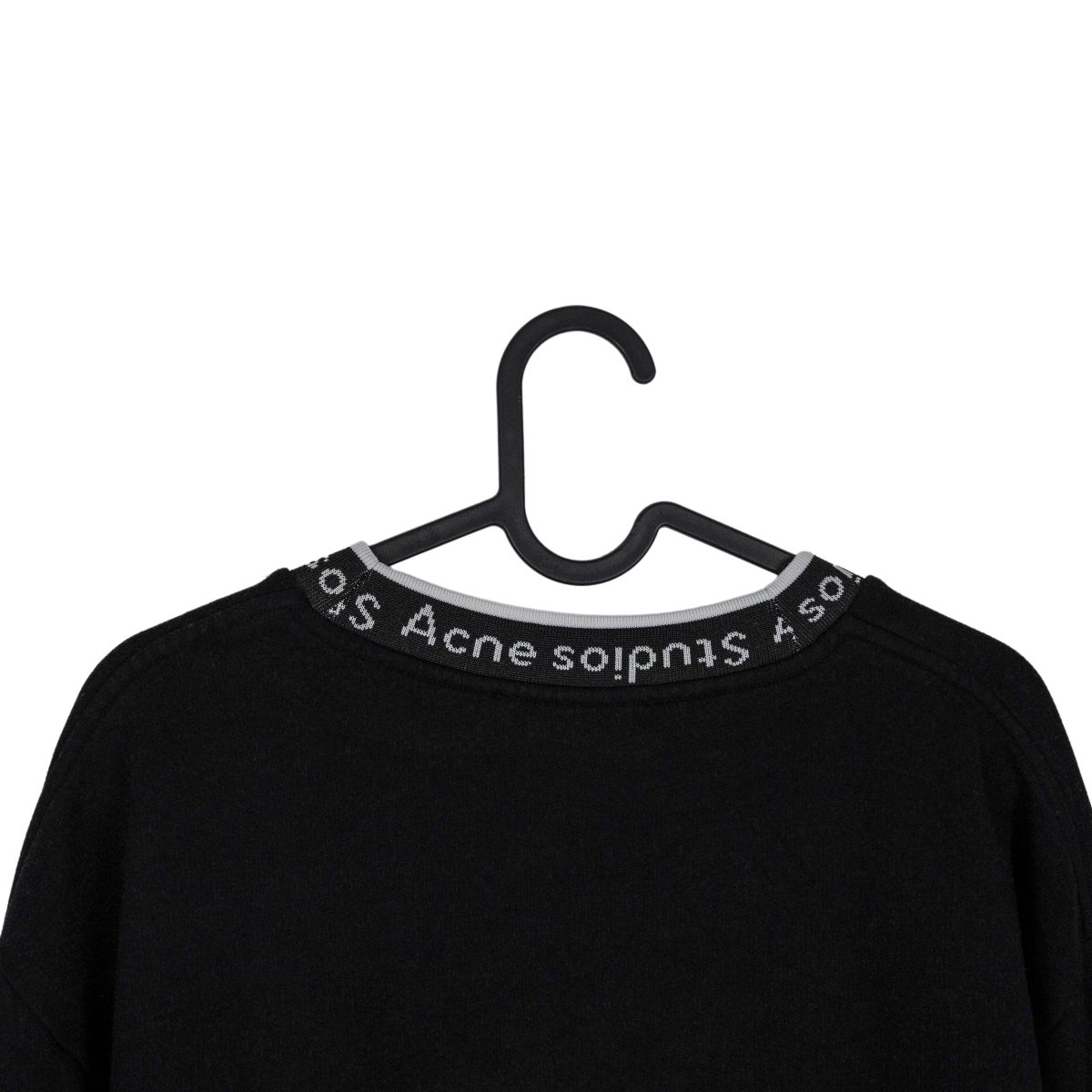 Acne Studios Black Viscose Blend Logo Collar Sweatshirt — photo 5