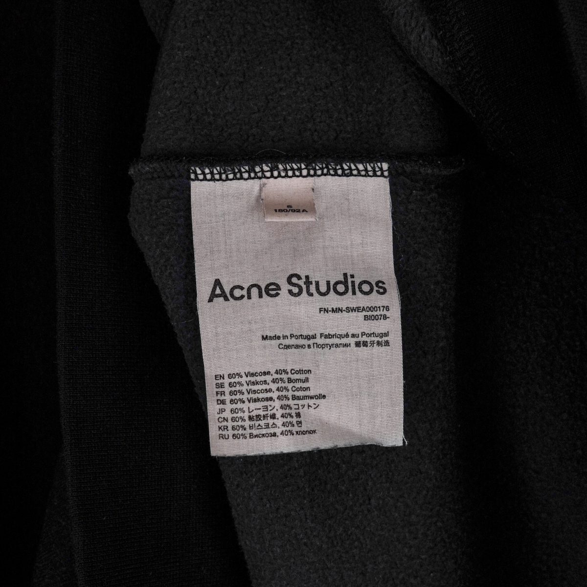 Acne Studios Black Viscose Blend Logo Collar Sweatshirt — photo 7