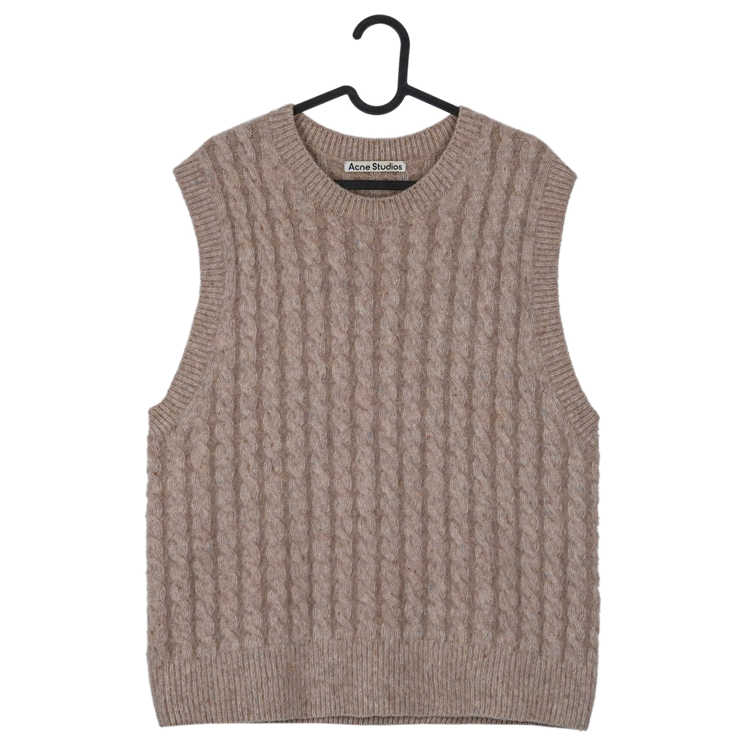Acne Studios Beige Wool Cashmere Textured Knit Vest Sweater