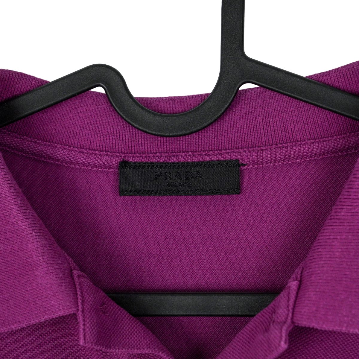 Prada Milano 2015 Purple Short Sleeve Tab Logo Polo Shirt — photo 5