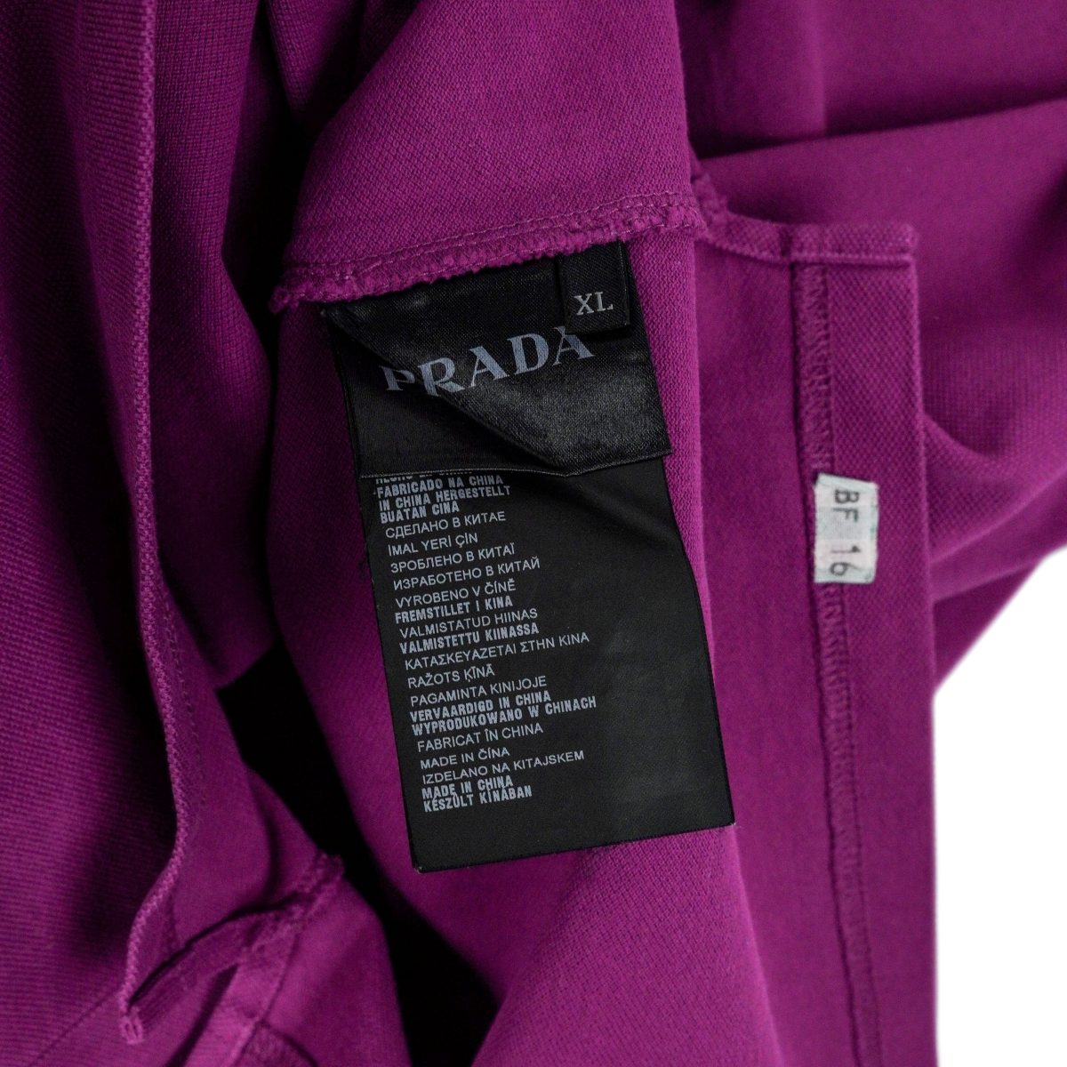 Prada Milano 2015 Purple Short Sleeve Tab Logo Polo Shirt — photo 7