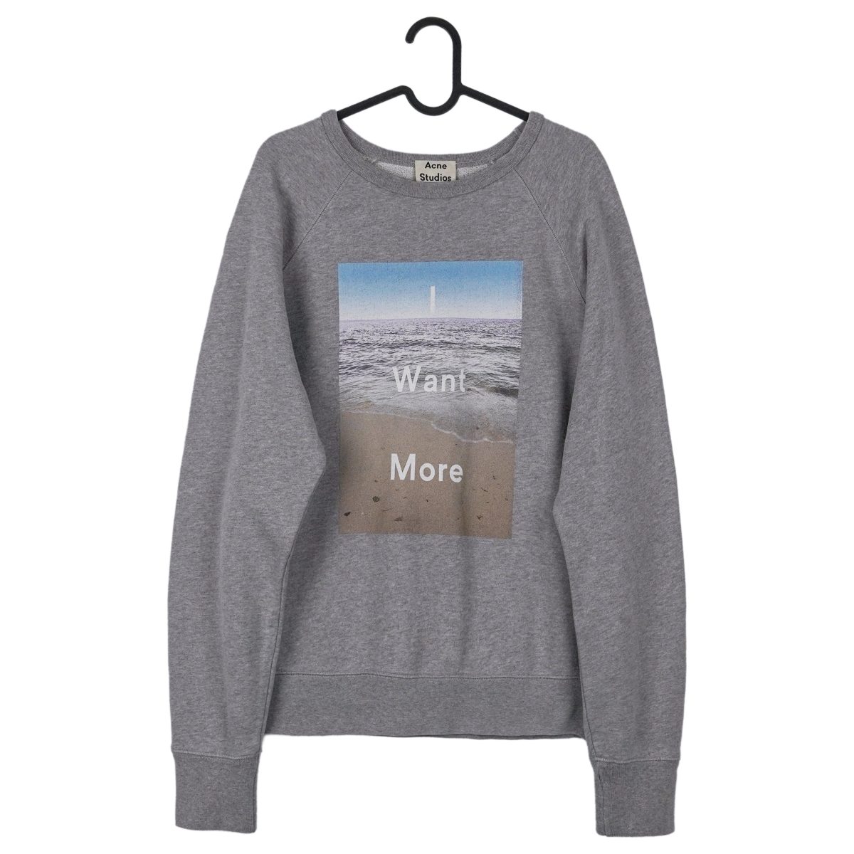 Acne Studios AW14 Gray I Want More Print Crewneck Sweatshirt
