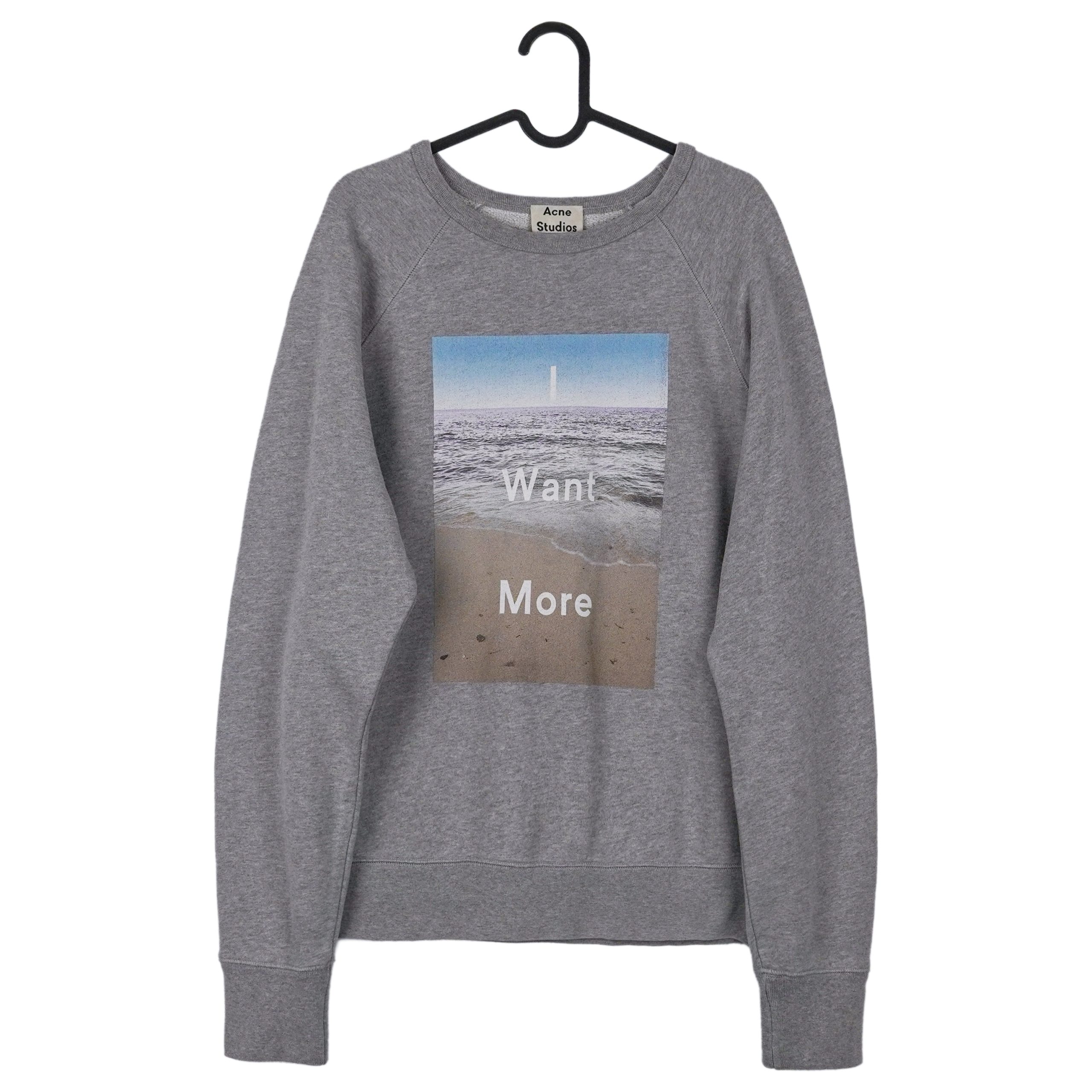 Acne Studios AW14 Gray I Want More Print Crewneck Sweatshirt