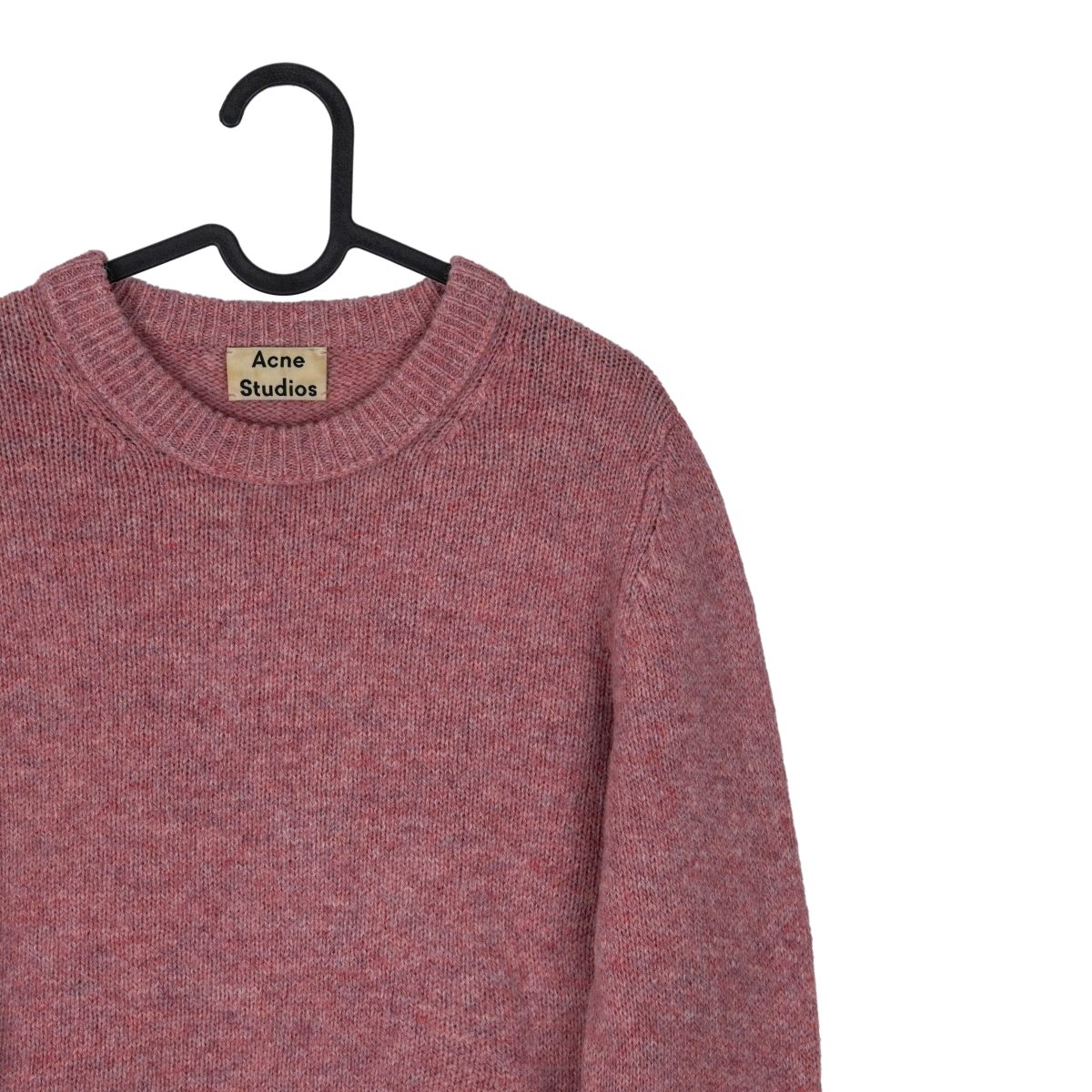 Acne Studios Dusty Pink Wool Knit Crewneck Womens Sweater — photo 4