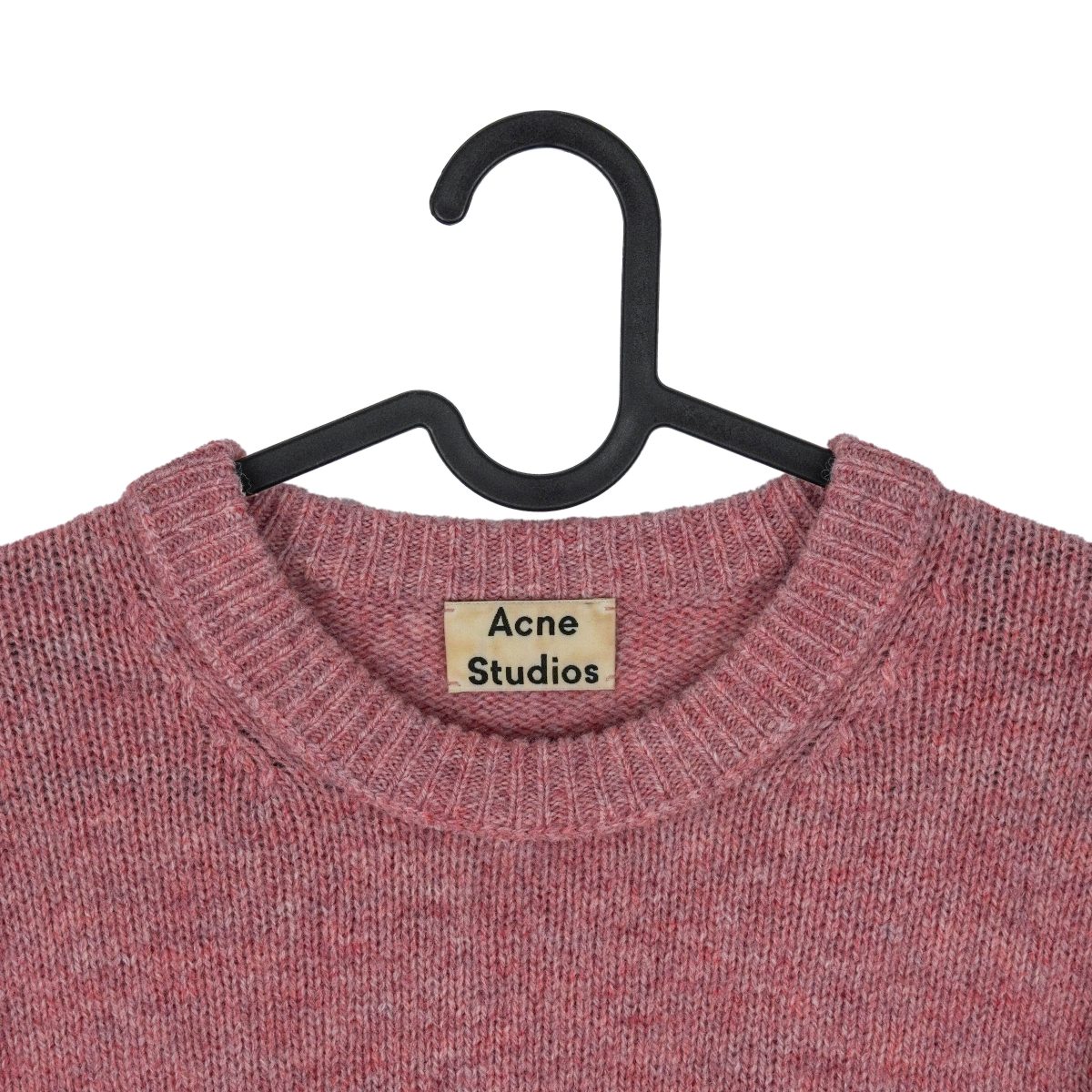 Acne Studios Dusty Pink Wool Knit Crewneck Womens Sweater — photo 3