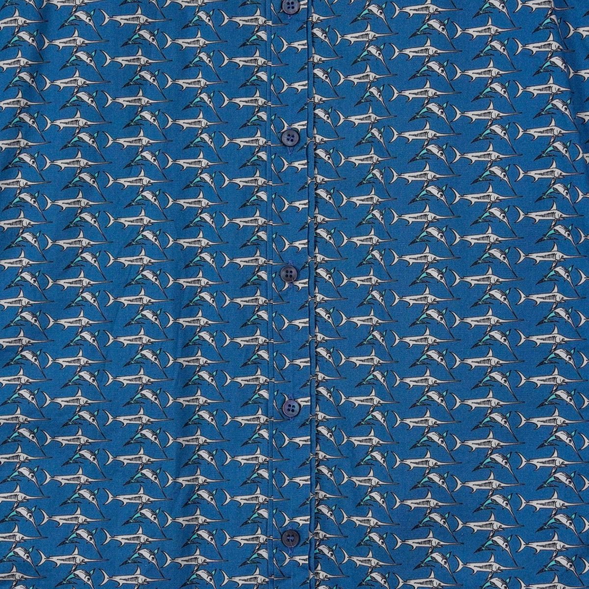 Dolce Gabbana Sicilia Blue Swordfish Print Long Sleeve Shirt — photo 5