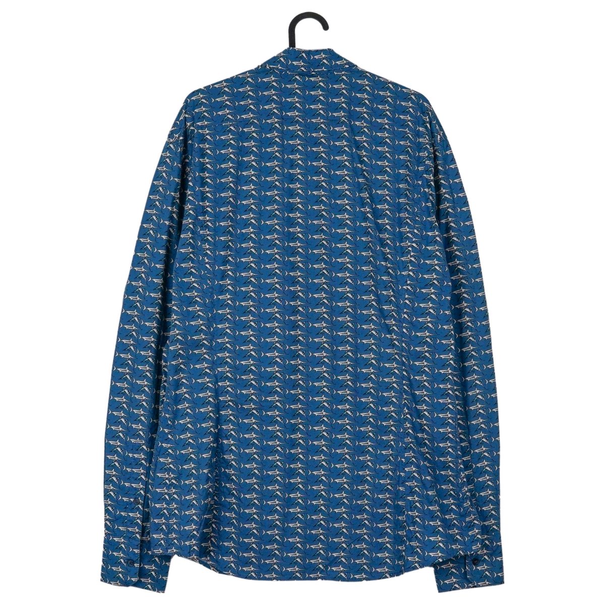 Dolce Gabbana Sicilia Blue Swordfish Print Long Sleeve Shirt — photo 2