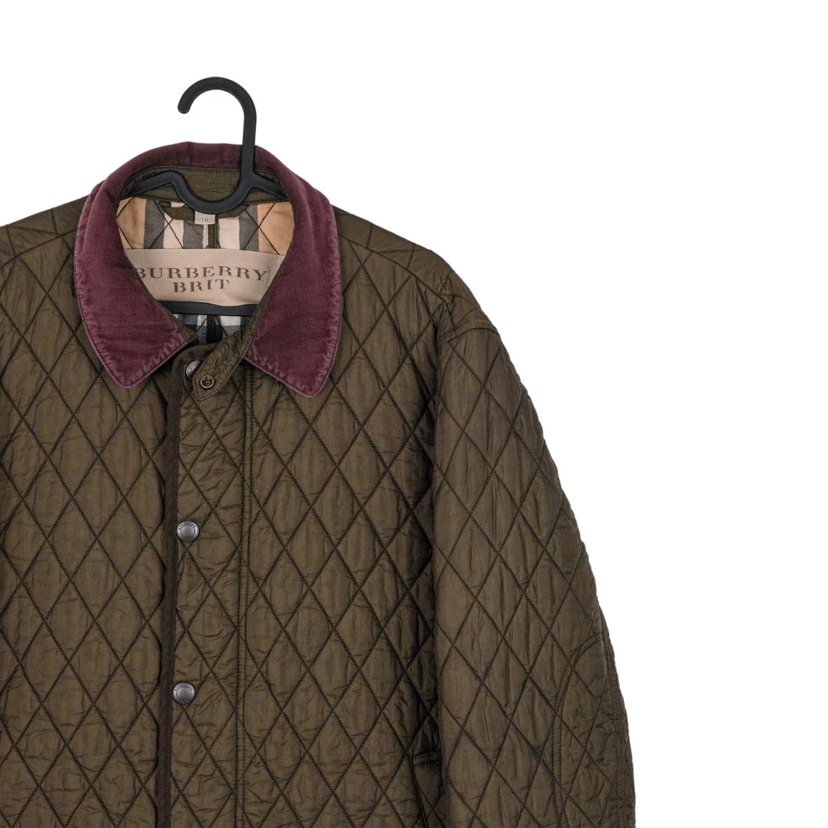 Burberry Brit Khaki Green Diamond Quilted Nova Check Jacket — photo 3