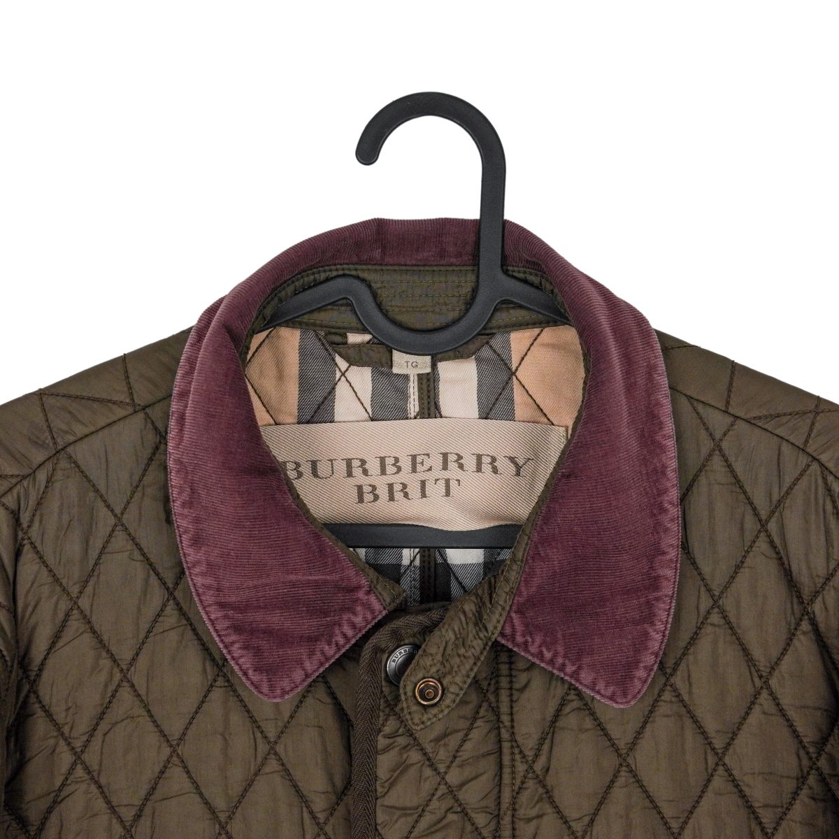 Burberry Brit Khaki Green Diamond Quilted Nova Check Jacket — photo 4
