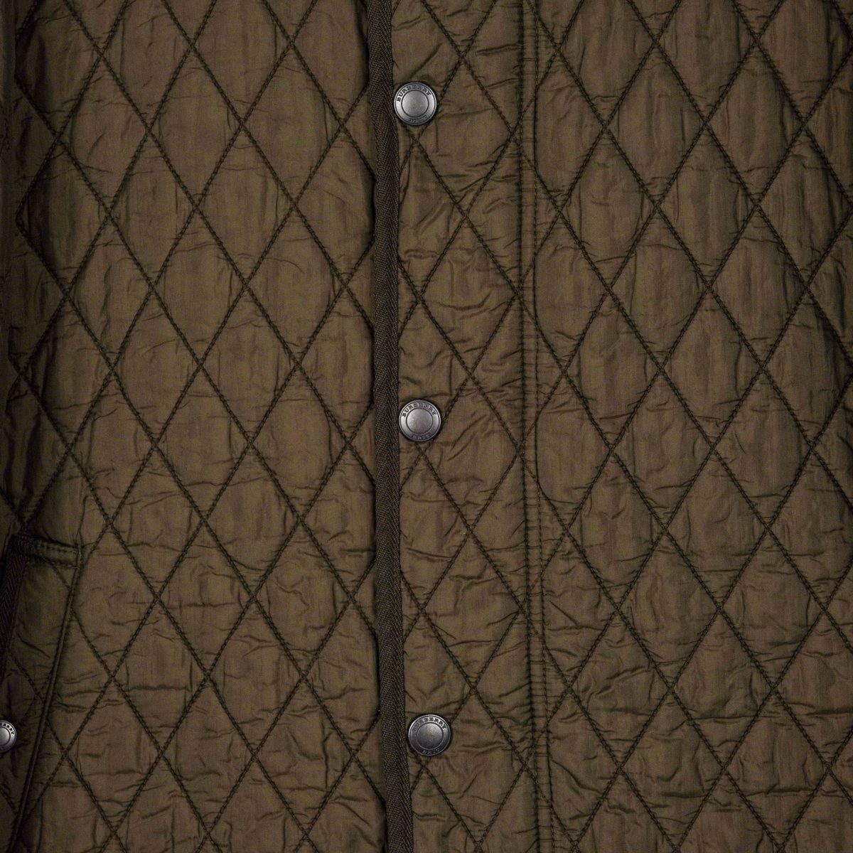 Burberry Brit Khaki Green Diamond Quilted Nova Check Jacket — photo 6