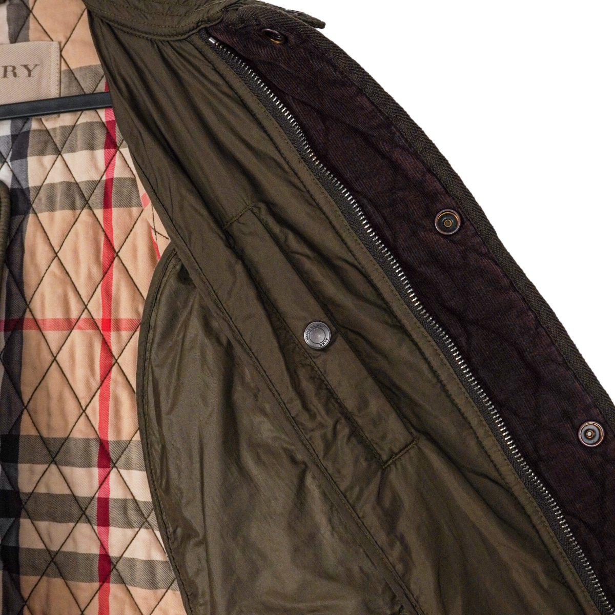 Burberry Brit Khaki Green Diamond Quilted Nova Check Jacket — photo 10