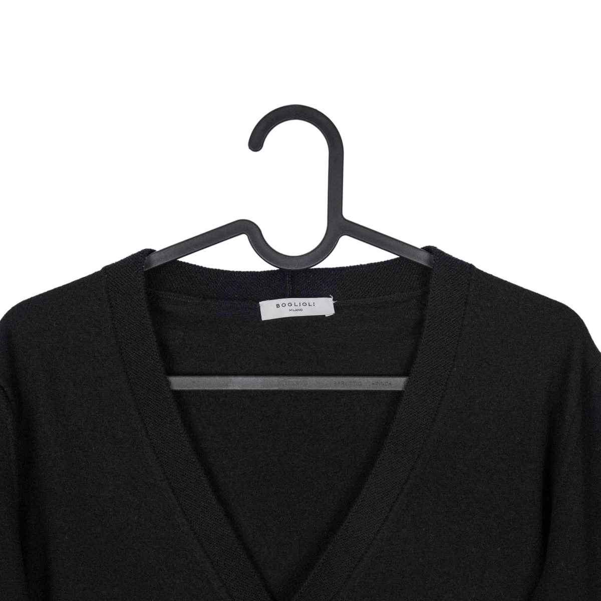 Boglioli Milano Black Wool Knit Lightweight Cardigan Sweater — photo 3