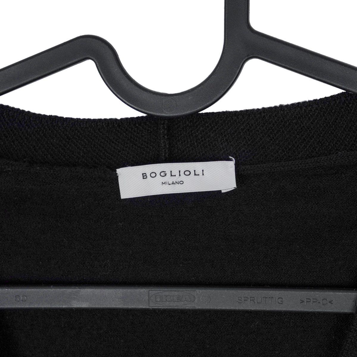 Boglioli Milano Black Wool Knit Lightweight Cardigan Sweater — photo 7