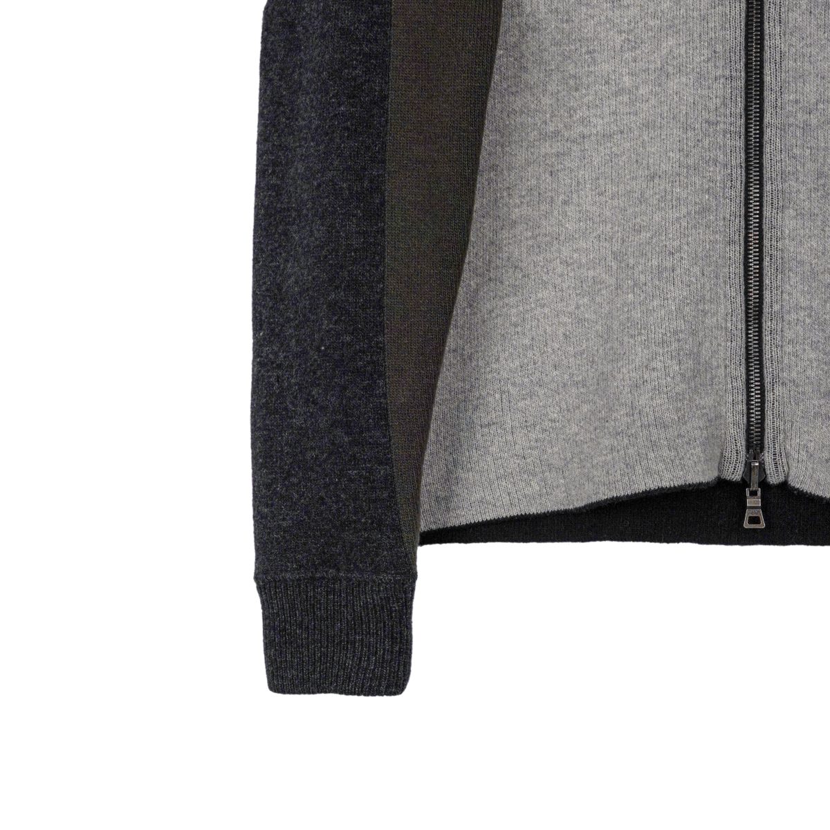 Prada Milano Black Gray Wool Knit Reverse Double Zip Sweater — photo 9