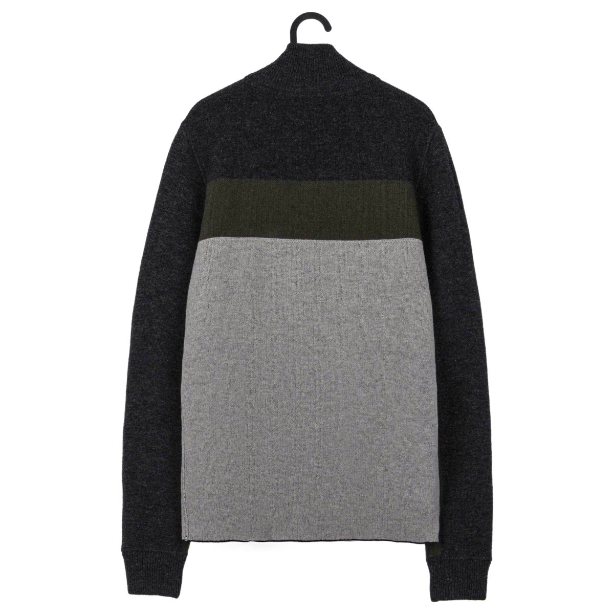 Prada Milano Black Gray Wool Knit Reverse Double Zip Sweater — photo 7