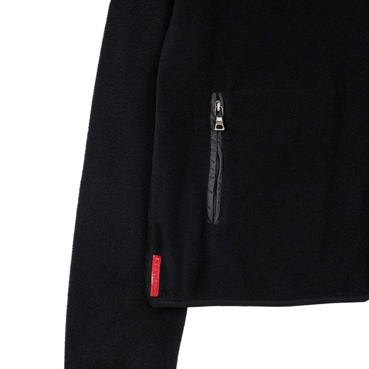 Prada Linea Rossa Black Fleece Zip Pocket Logo Sweatshirt — photo 5