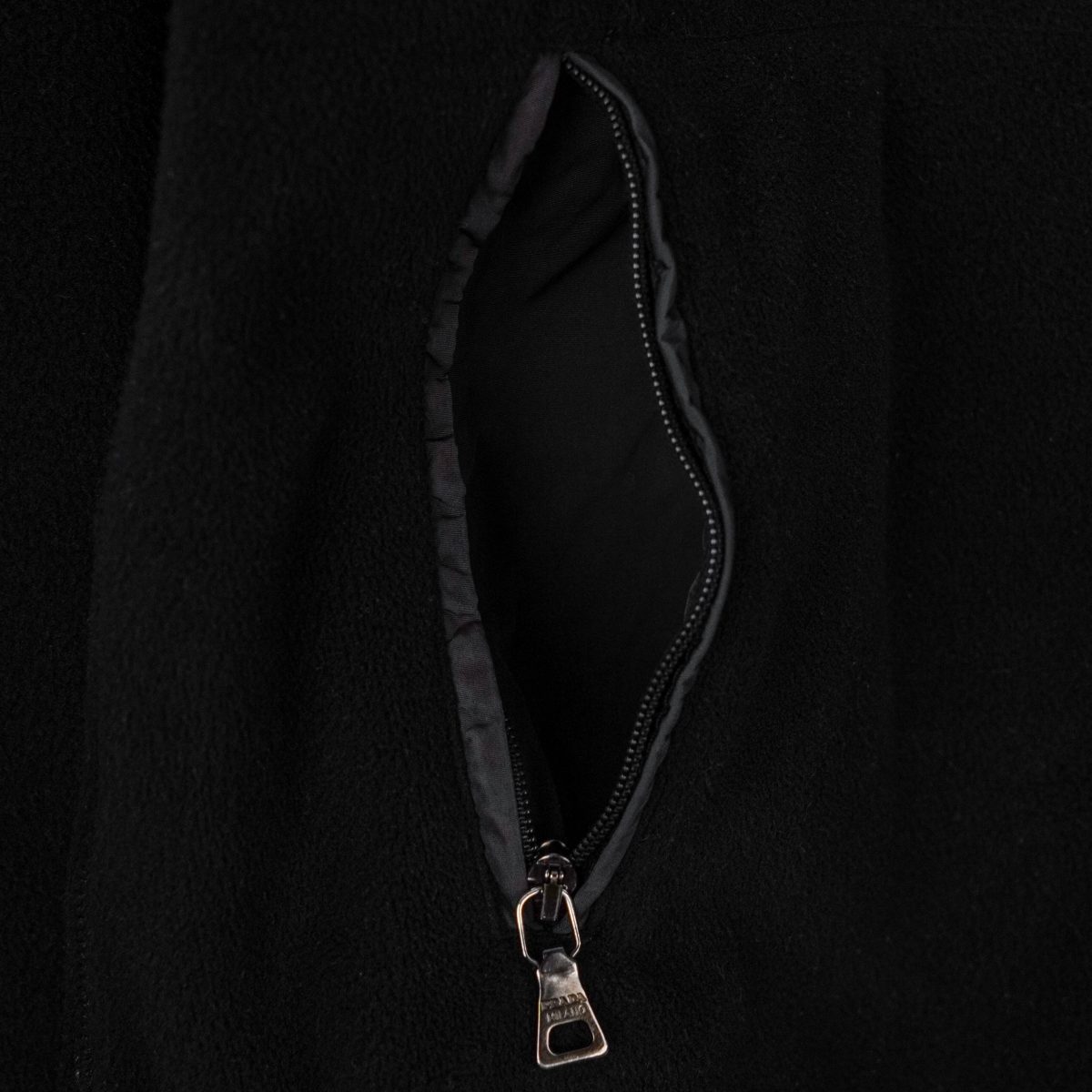 Prada Linea Rossa Black Fleece Zip Pocket Logo Sweatshirt — photo 8