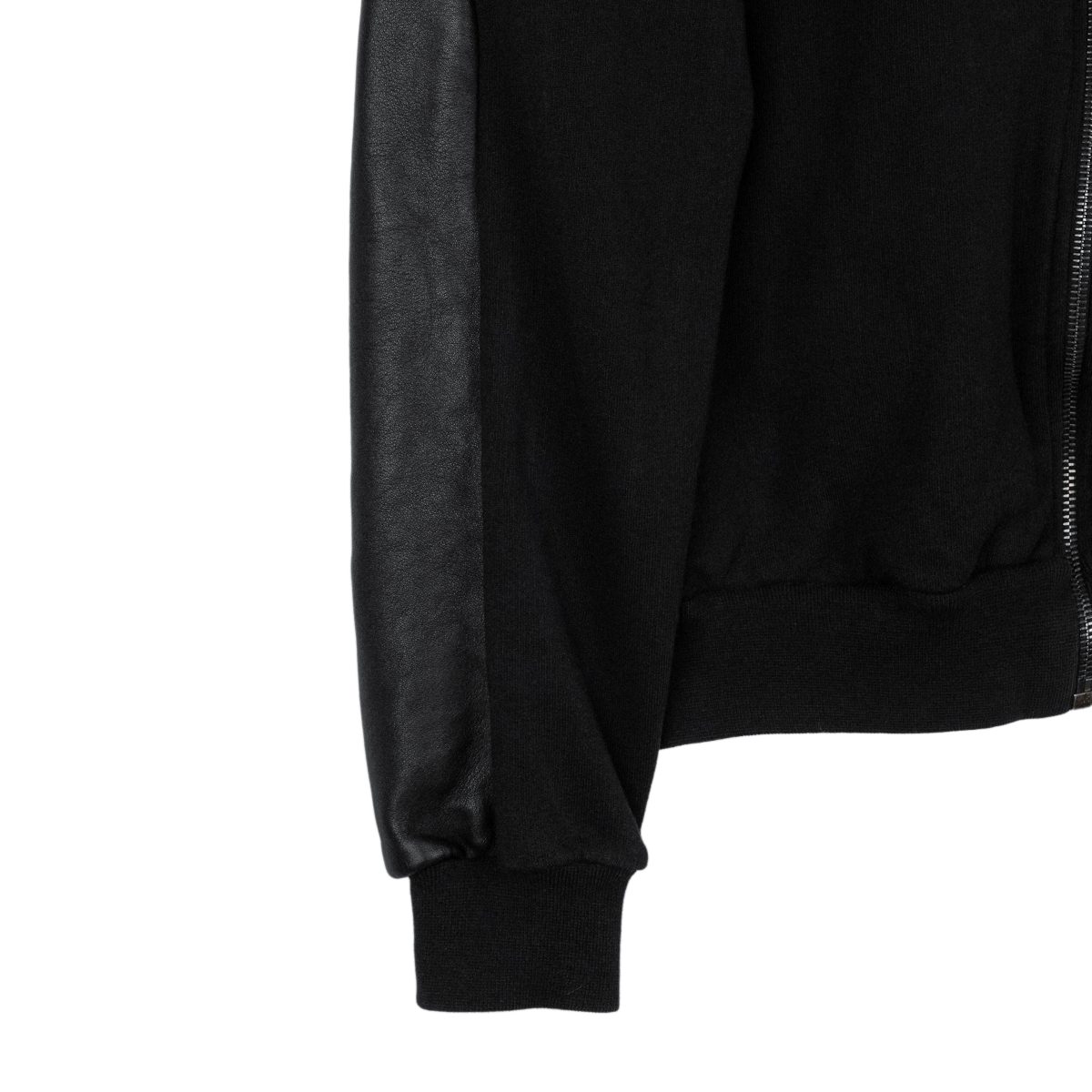 Prada AW2010 Black Leather Sleeve Riri Zip Sweatshirt Hoodie — photo 9