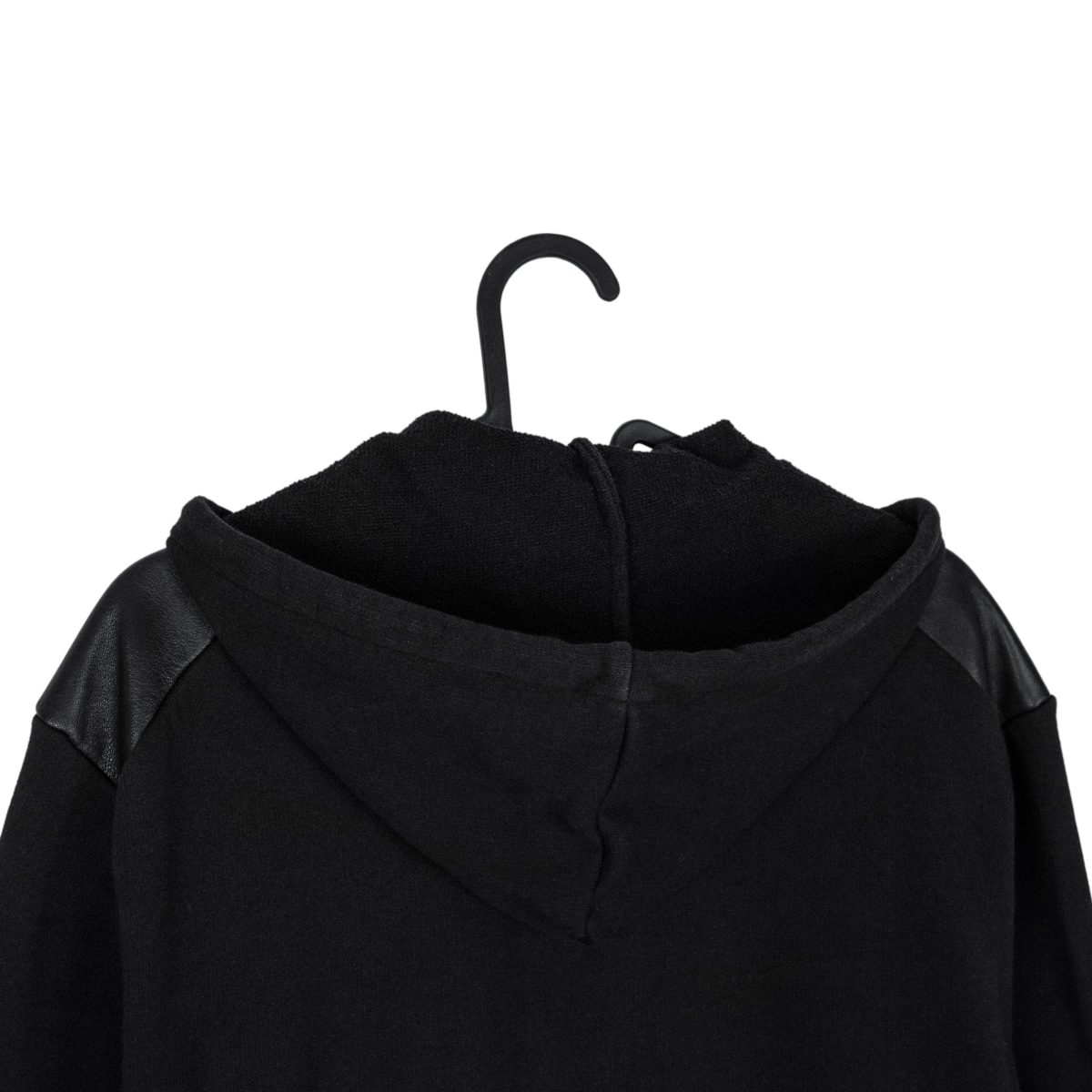 Prada AW2010 Black Leather Sleeve Riri Zip Sweatshirt Hoodie — photo 11