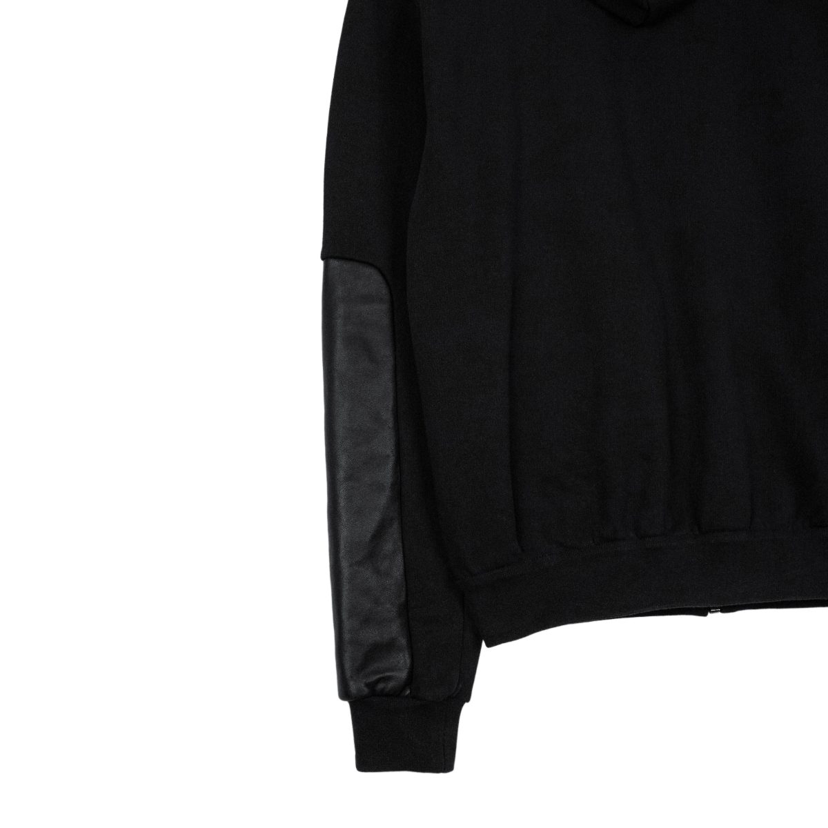 Prada AW2010 Black Leather Sleeve Riri Zip Sweatshirt Hoodie — photo 10