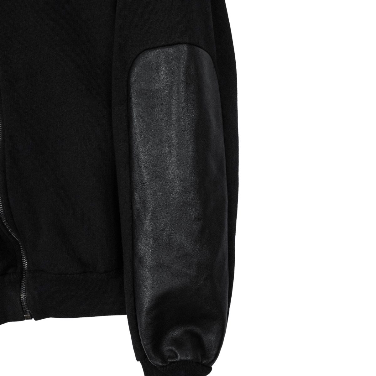 Prada AW2010 Black Leather Sleeve Riri Zip Sweatshirt Hoodie — photo 8