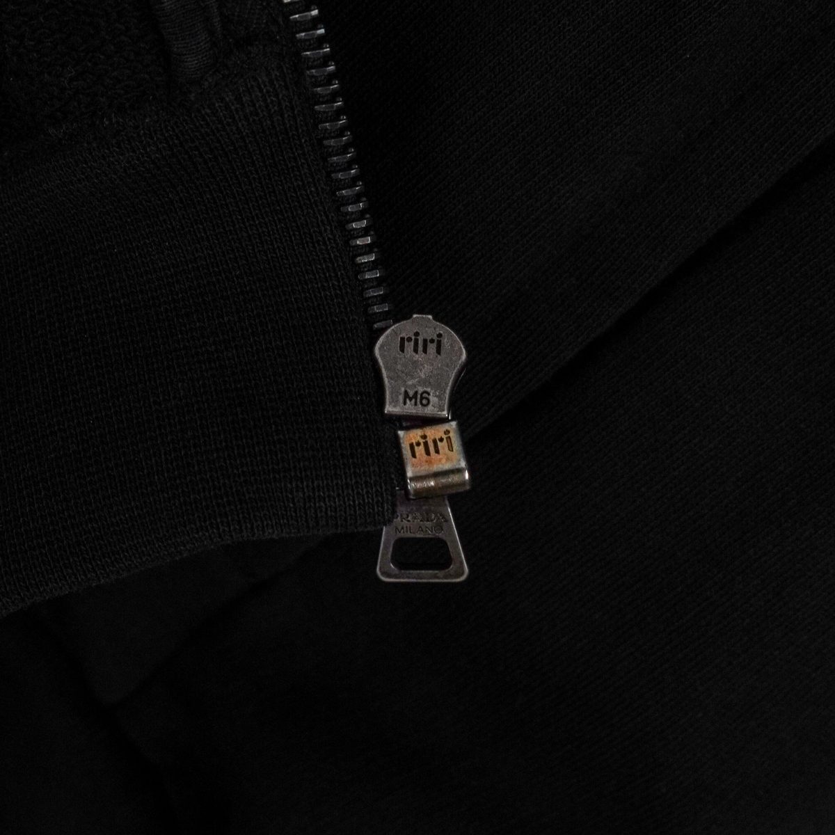 Prada AW2010 Black Leather Sleeve Riri Zip Sweatshirt Hoodie — photo 6