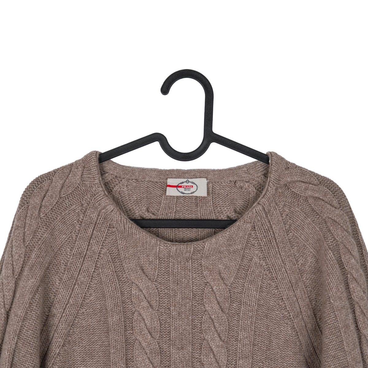 Prada Milano Cashmere Brown Cable Knit Wool Womens Sweater — photo 3