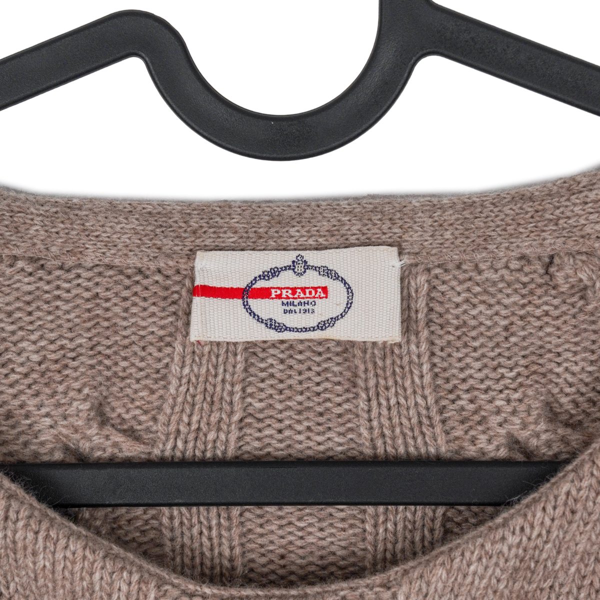 Prada Milano Cashmere Brown Cable Knit Wool Womens Sweater — photo 8