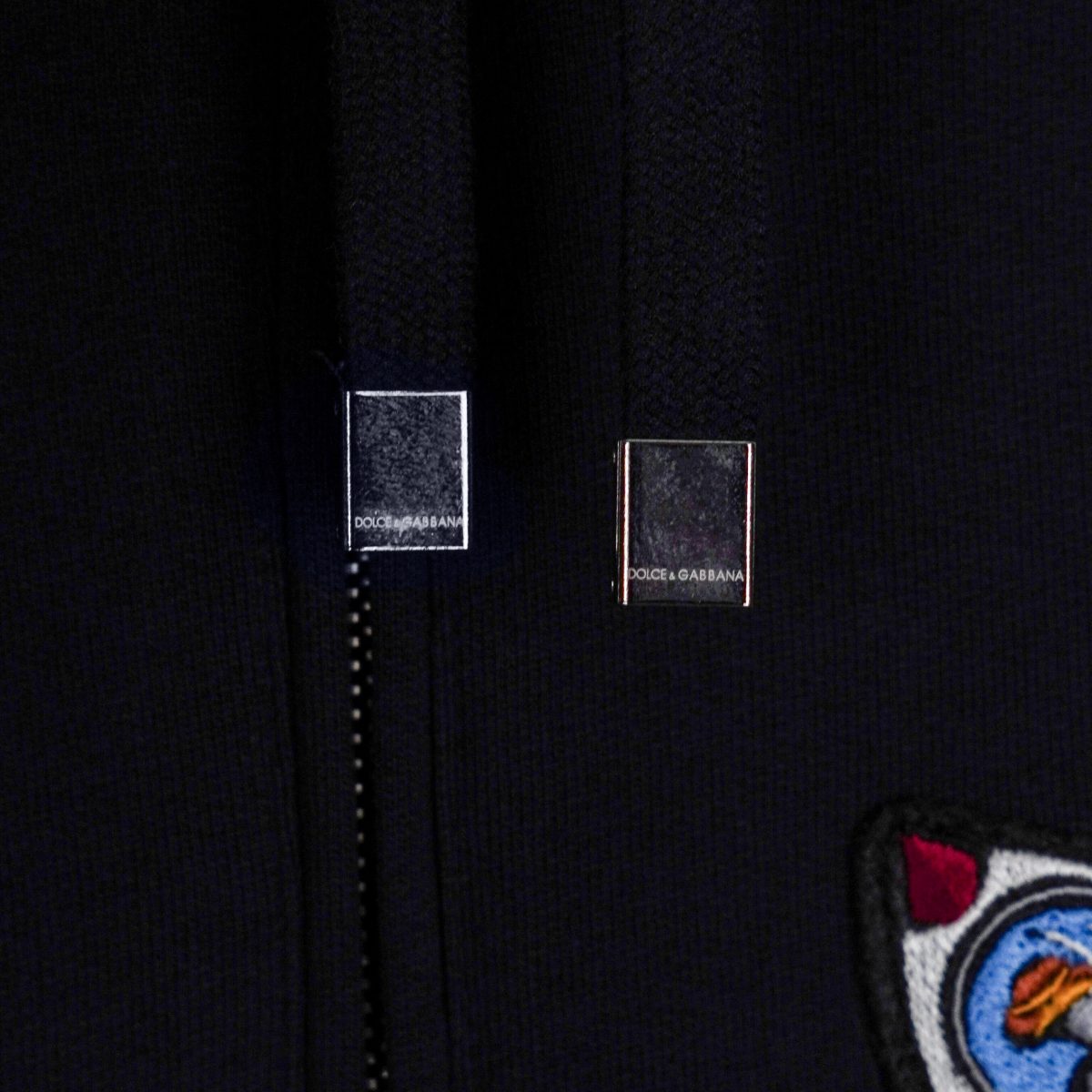 Dolce Gabbana Navy Tab Logo Embroidered Hoodie Sweatshirt — photo 8