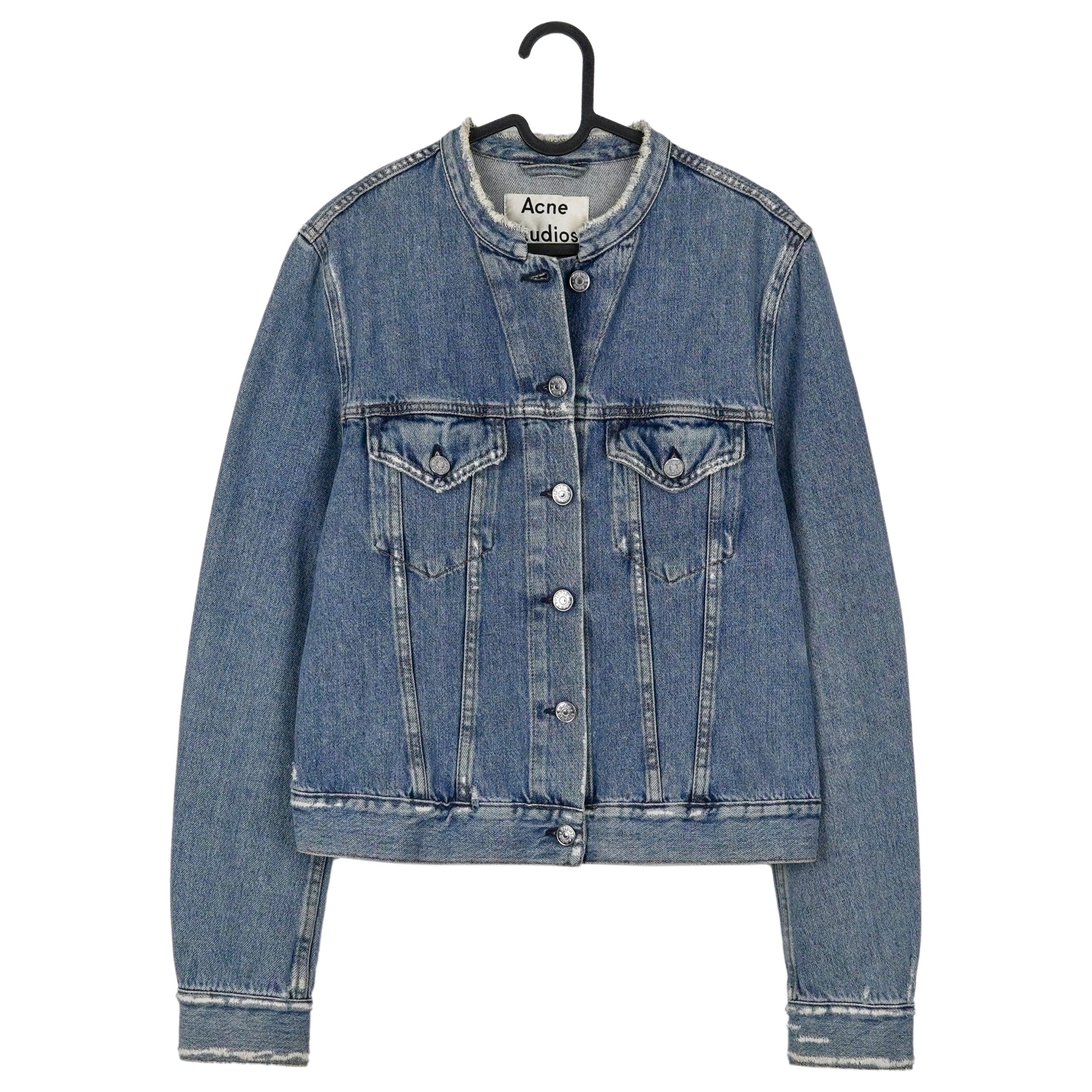 Acne Studios Top Ind Fray SS16 Blue Distressed Denim Jacket