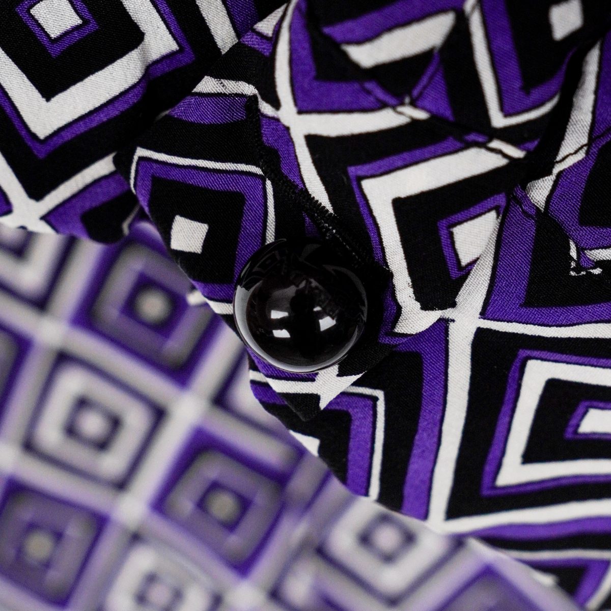 Prada Milano SS12 Purple Silk Geometric Pattern Womens Shirt — photo 9